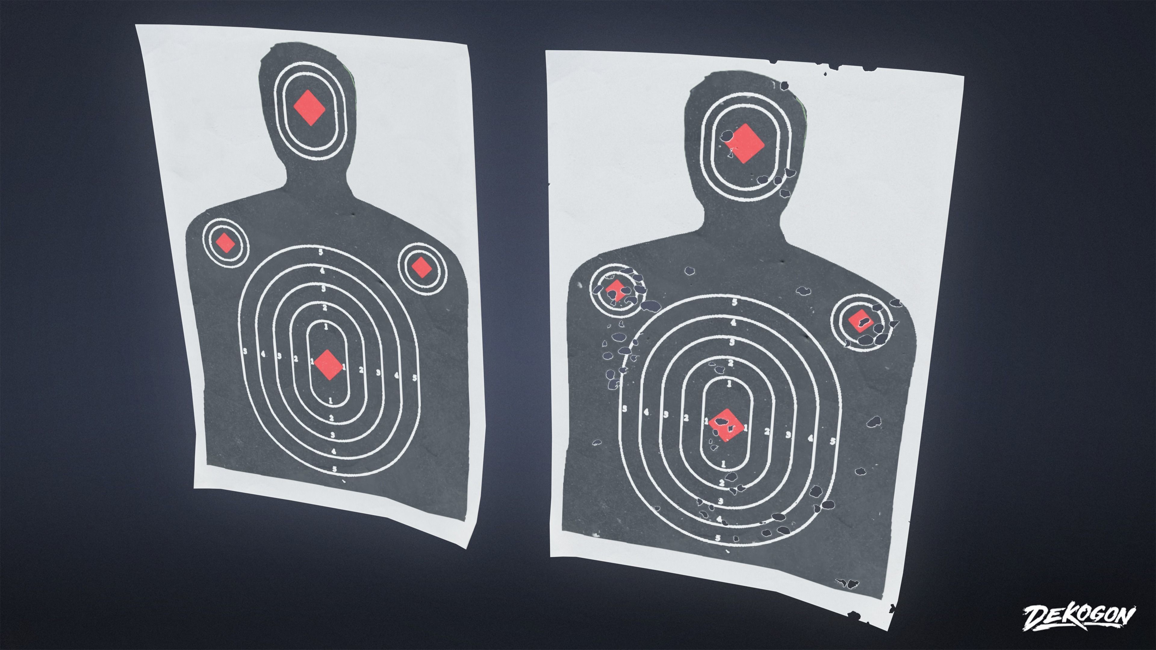 FIRING RANGE - Paper Targets 01 - LOW POLY Low-poly 3D model_7
