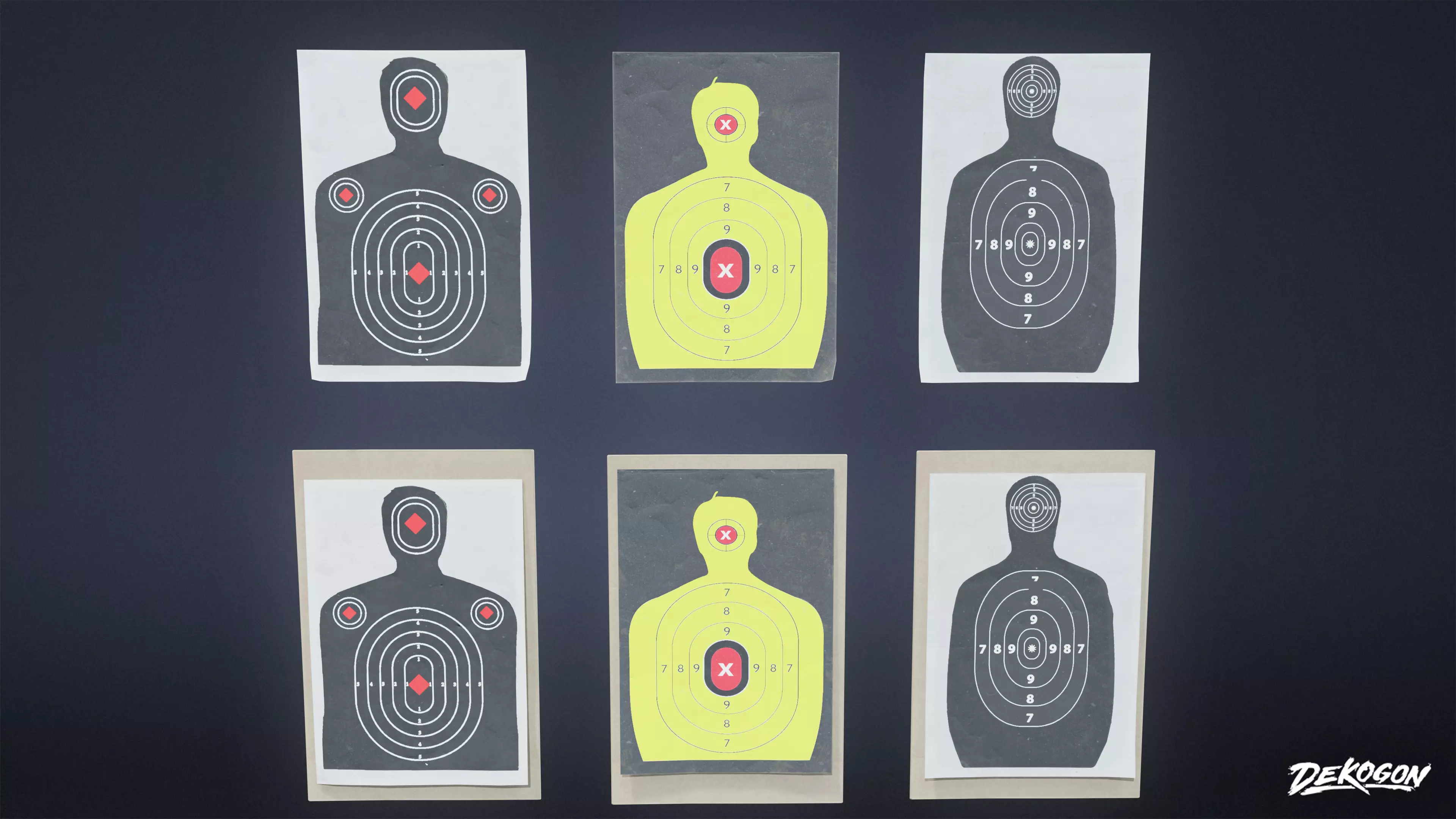 FIRING RANGE - Paper Targets 01 - LOW POLY Low-poly 3D model_0