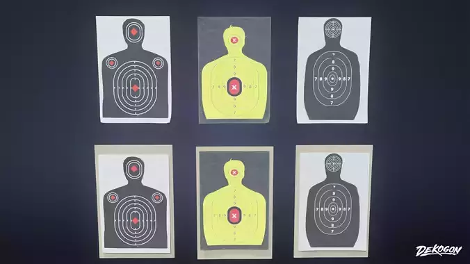 FIRING RANGE - Paper Targets 01 - LOW POLY