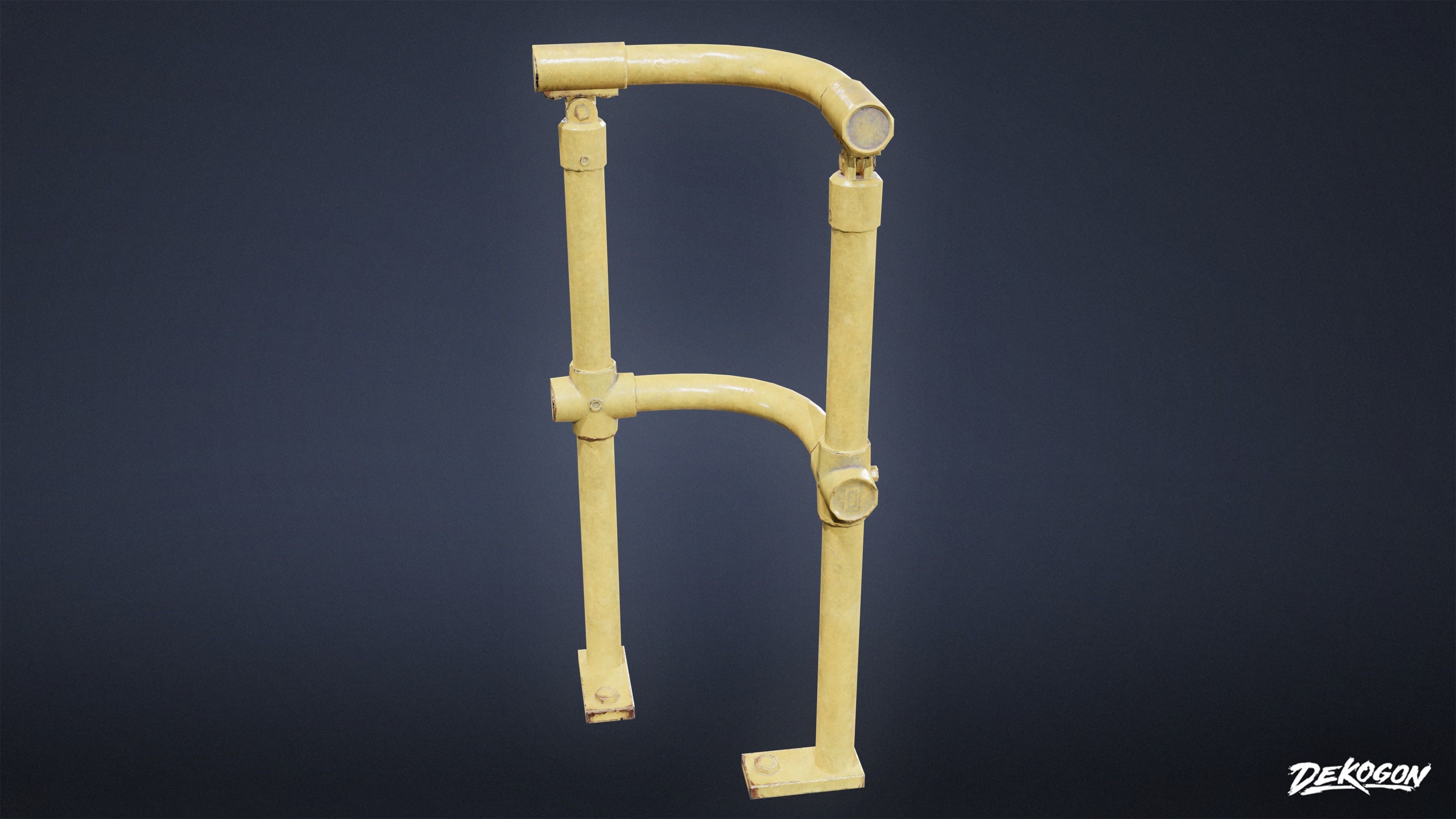 FIRING RANGE - Railing 01 - LOW POLY Low-poly 3D model_5