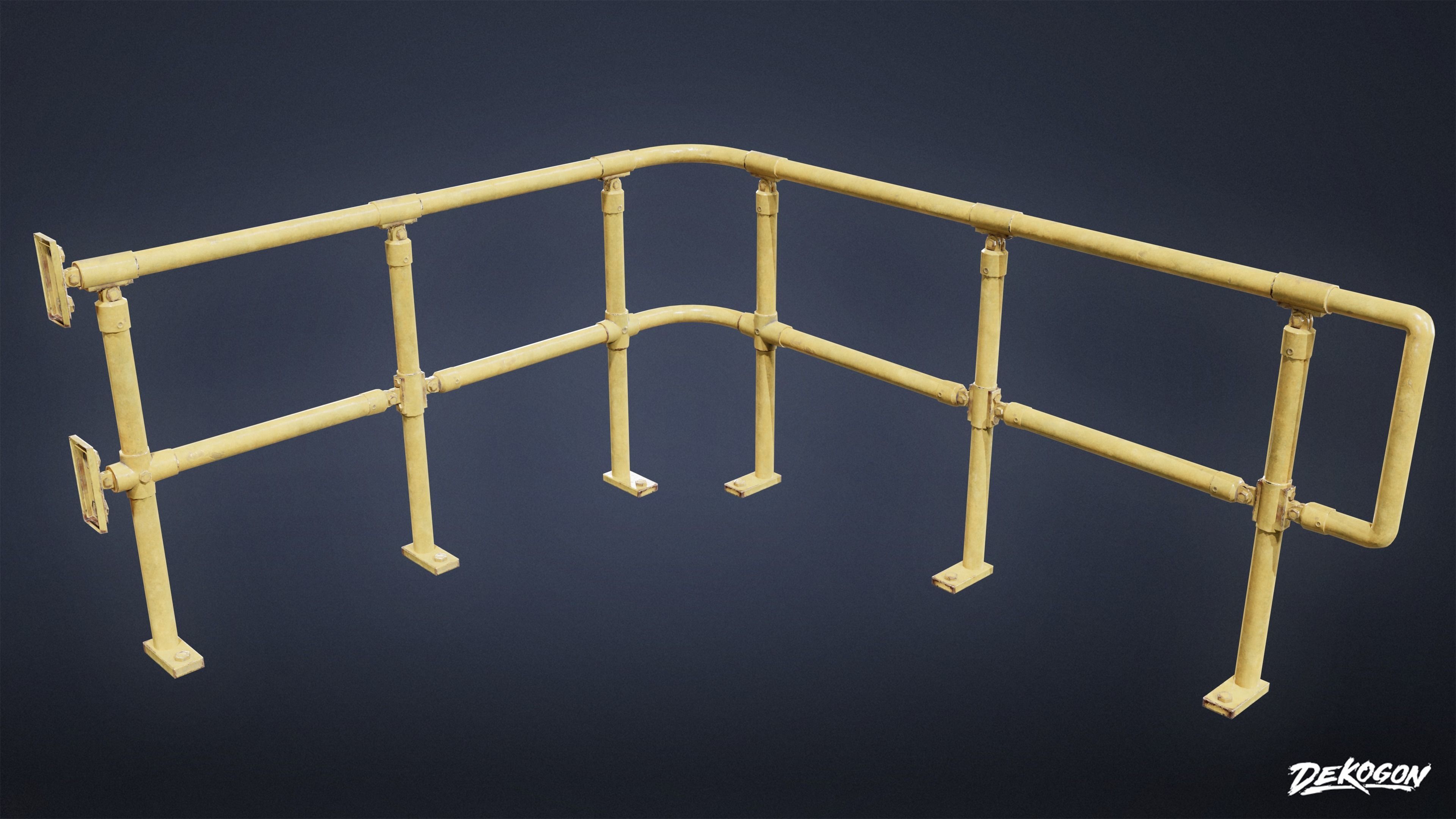 FIRING RANGE - Railing 01 - LOW POLY Low-poly 3D model_7