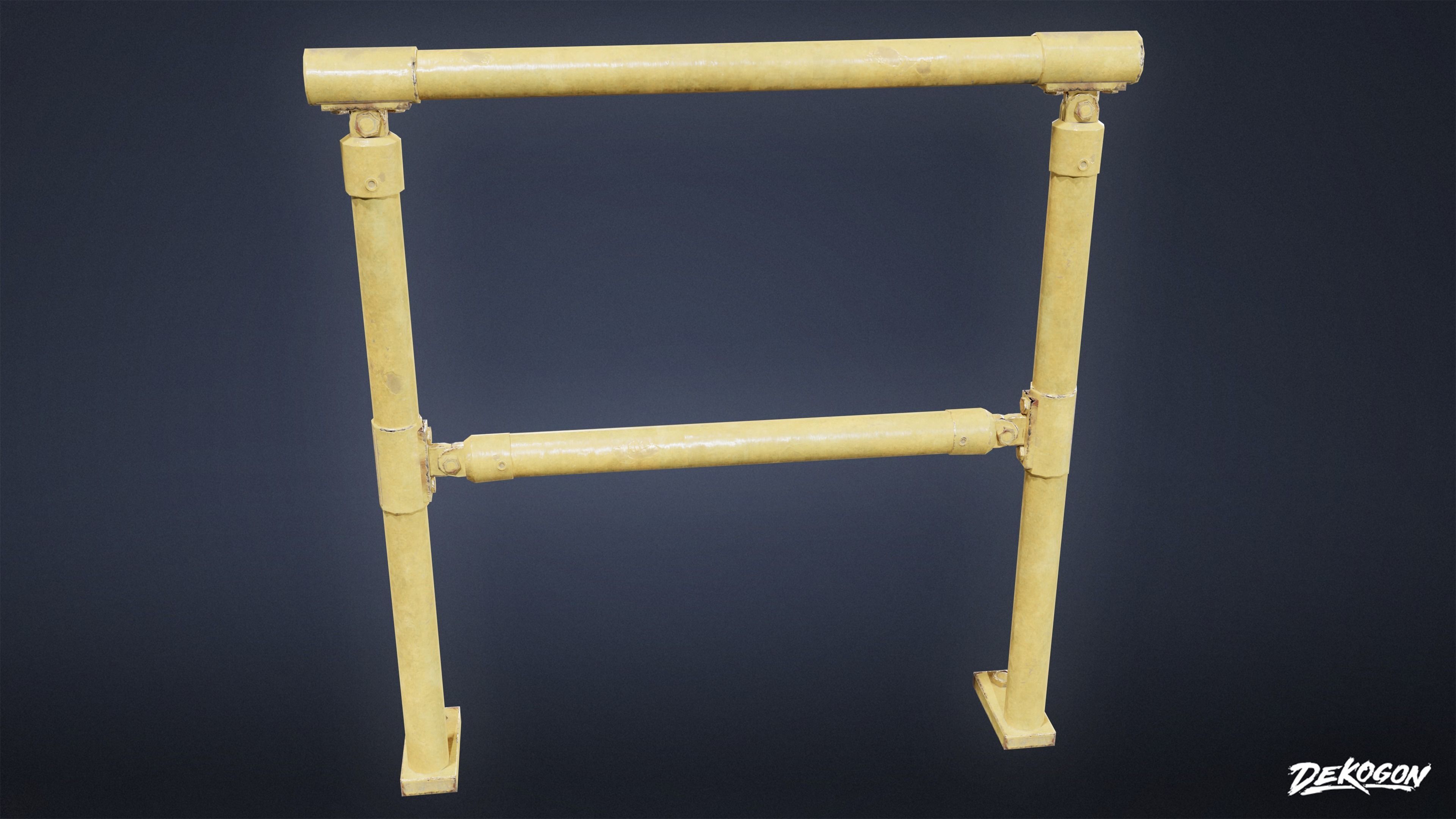 FIRING RANGE - Railing 01 - LOW POLY Low-poly 3D model_10