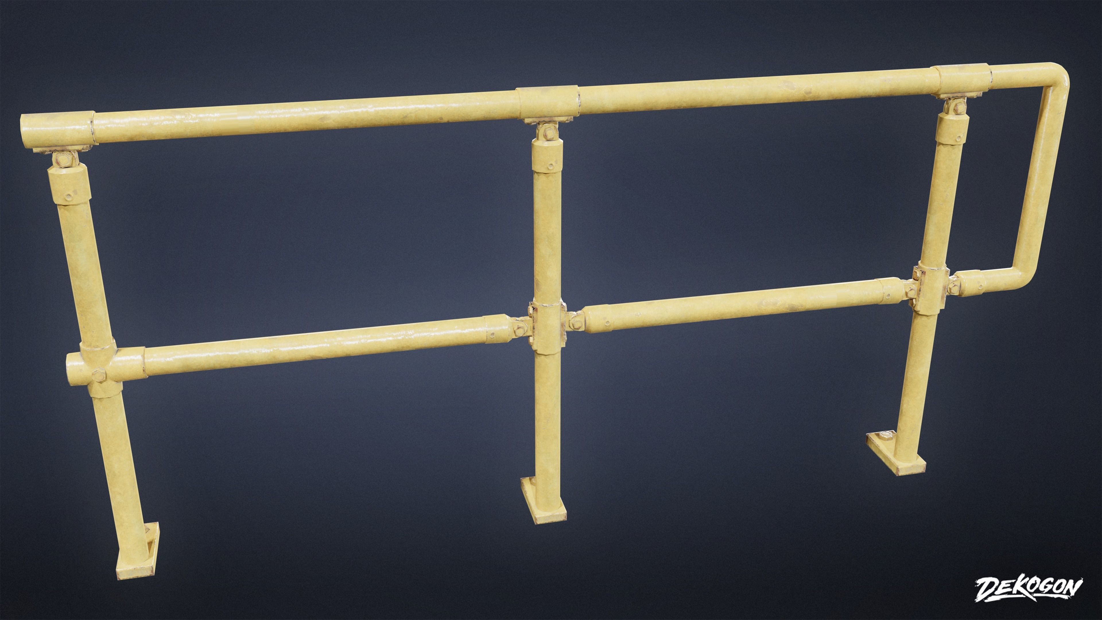 FIRING RANGE - Railing 01 - LOW POLY Low-poly 3D model_9