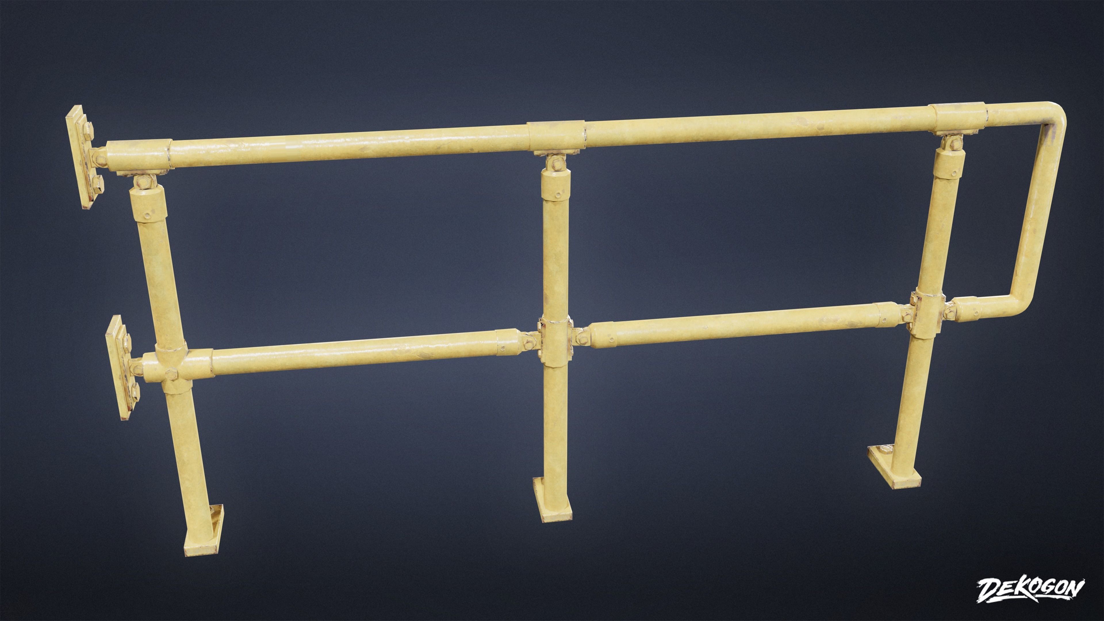 FIRING RANGE - Railing 01 - LOW POLY Low-poly 3D model_6