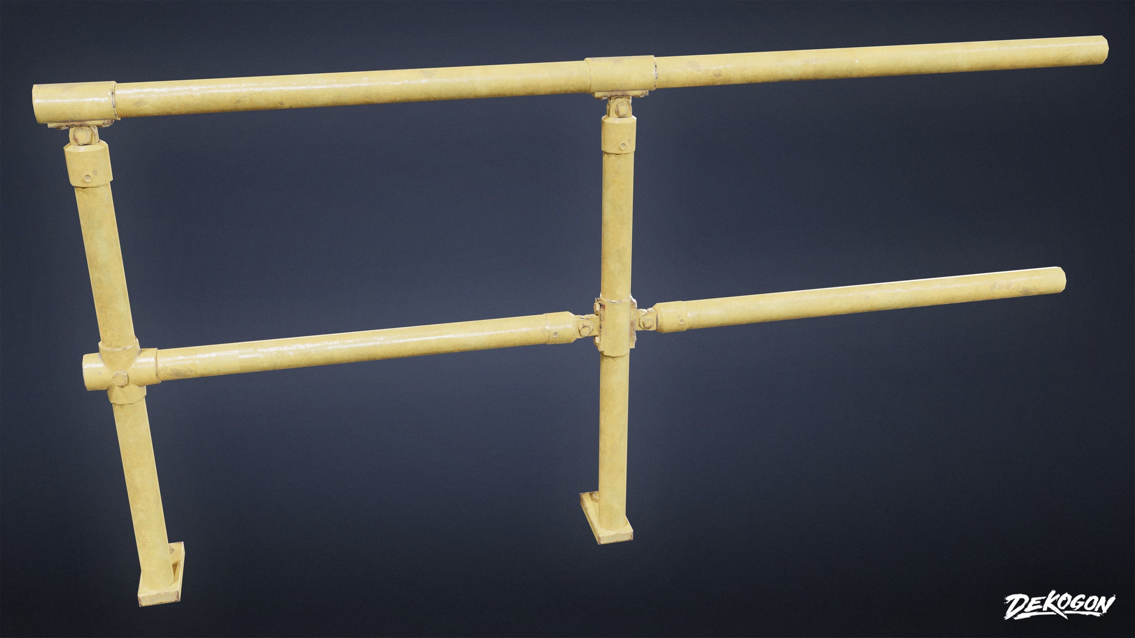 FIRING RANGE - Railing 01 - LOW POLY Low-poly 3D model_8