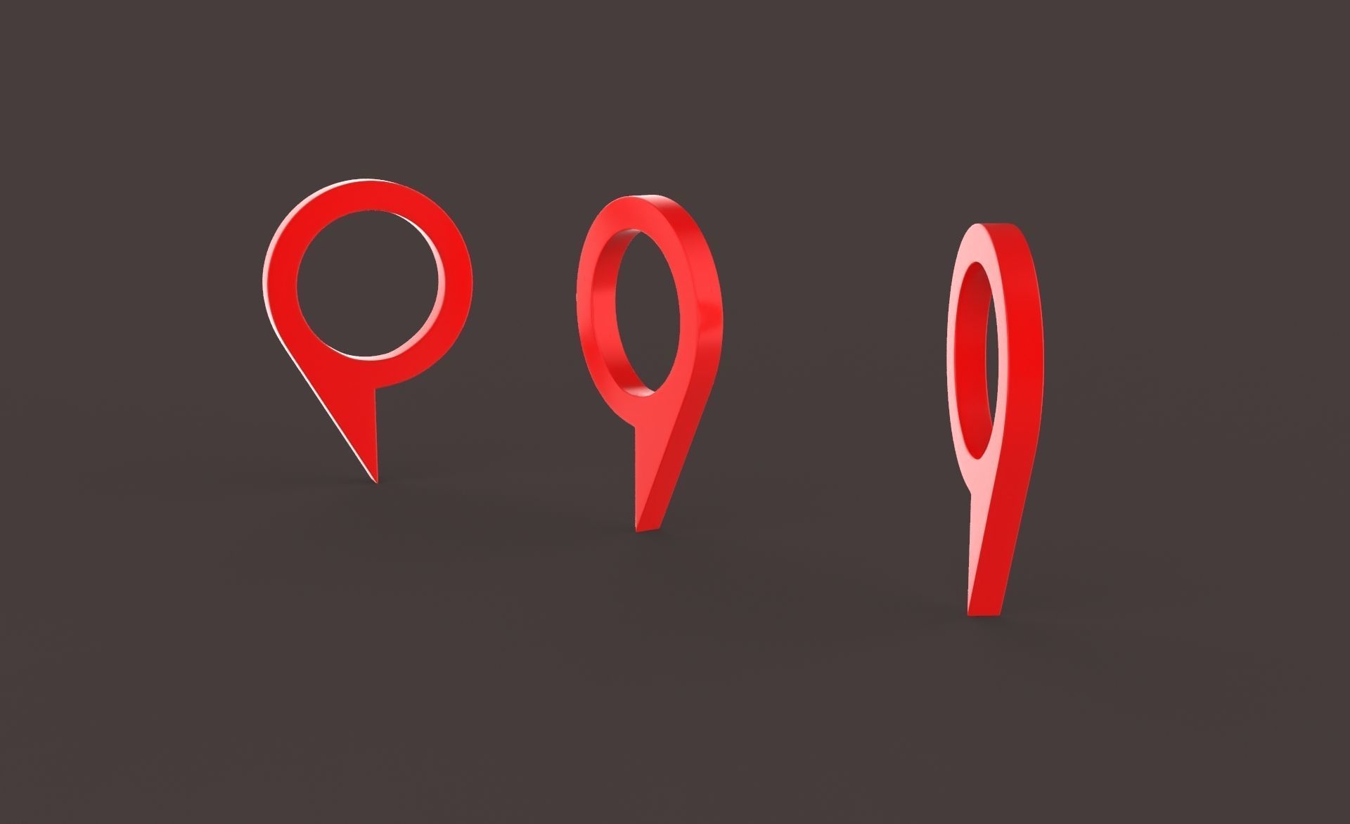 Pin 006 - Map Pointer Basic Red Low-poly 3D model_8