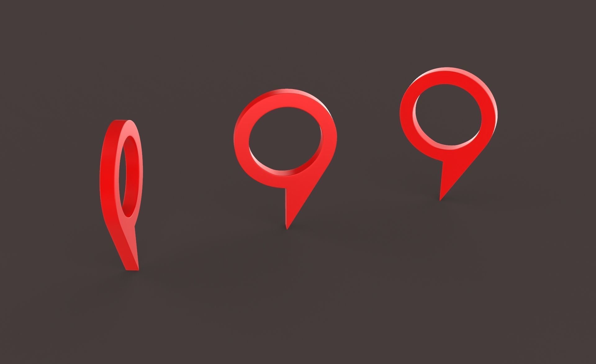Pin 006 - Map Pointer Basic Red Low-poly 3D model_6