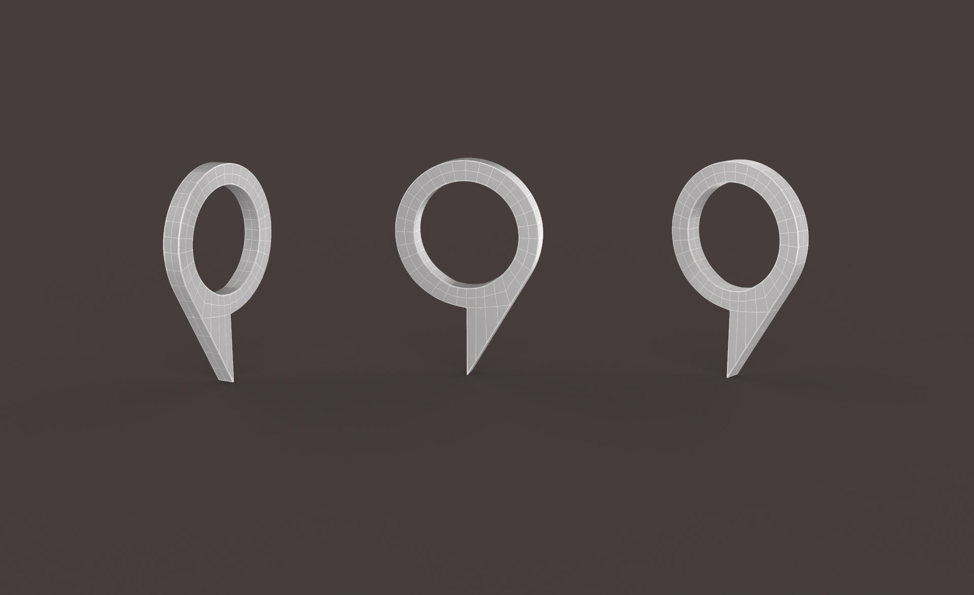 Pin 006 - Map Pointer Basic Red Low-poly 3D model_9