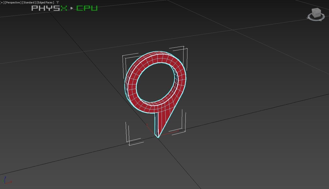 Pin 006 - Map Pointer Basic Red Low-poly 3D model_5