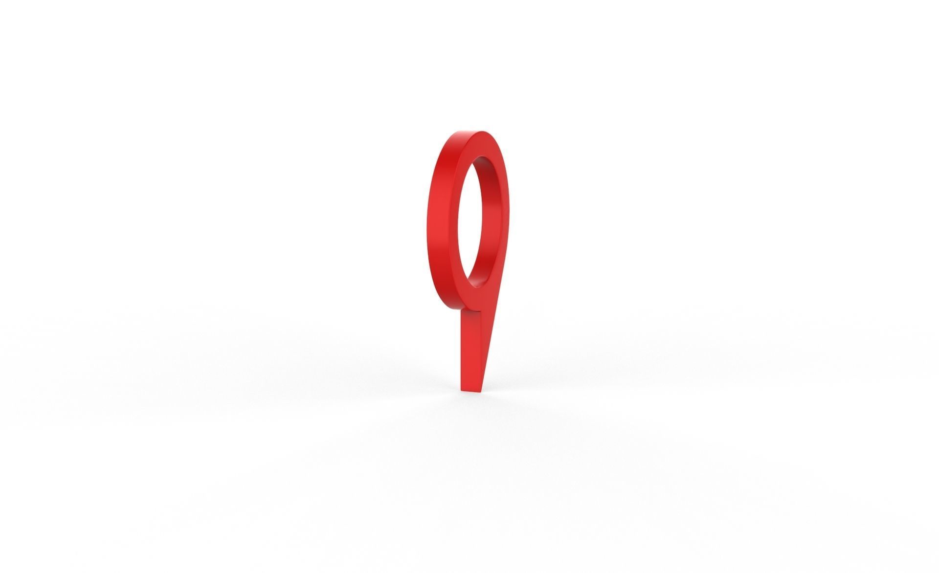 Pin 006 - Map Pointer Basic Red Low-poly 3D model_2