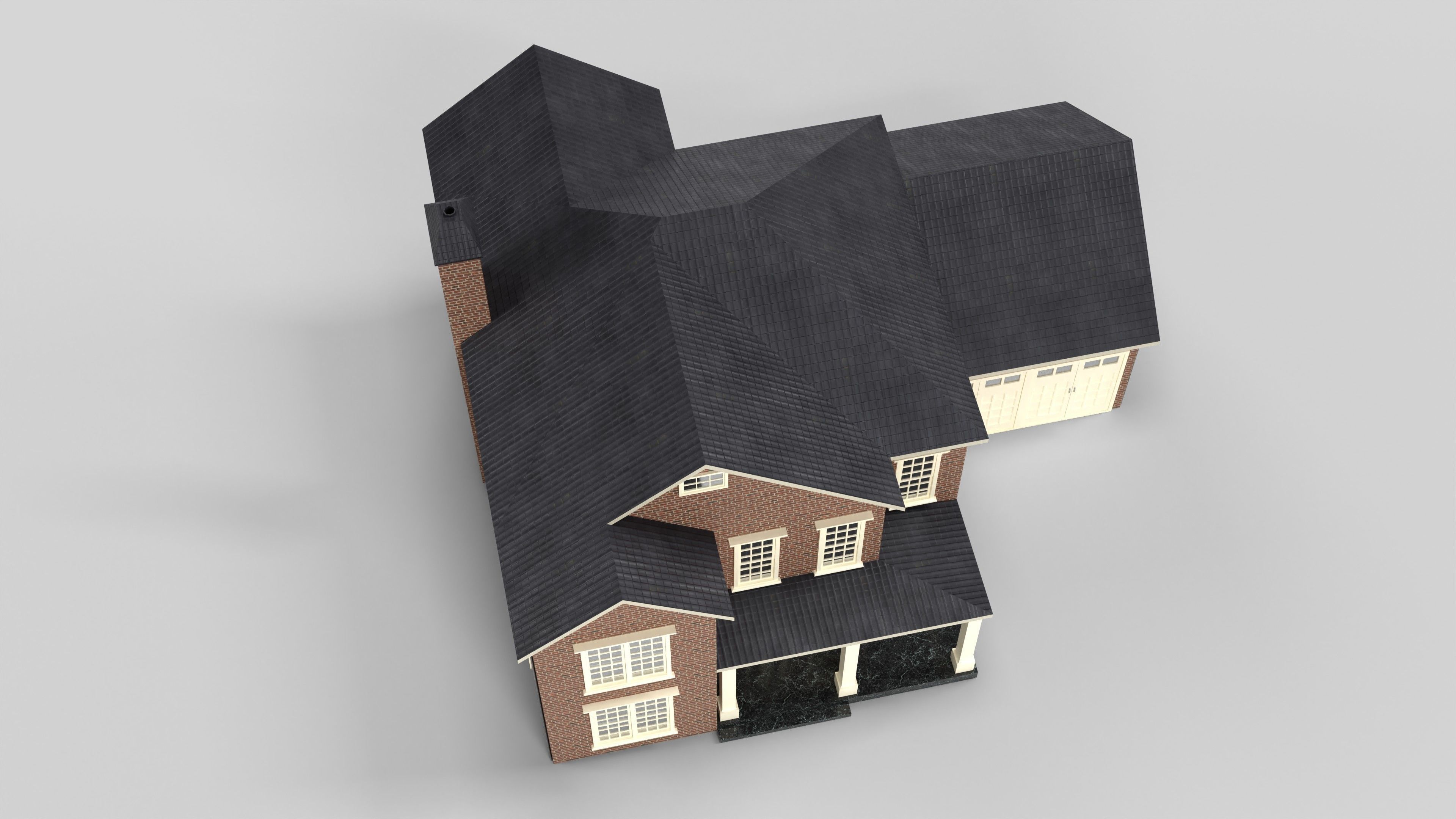 British House Design 16T4 Low-poly 3D model_4