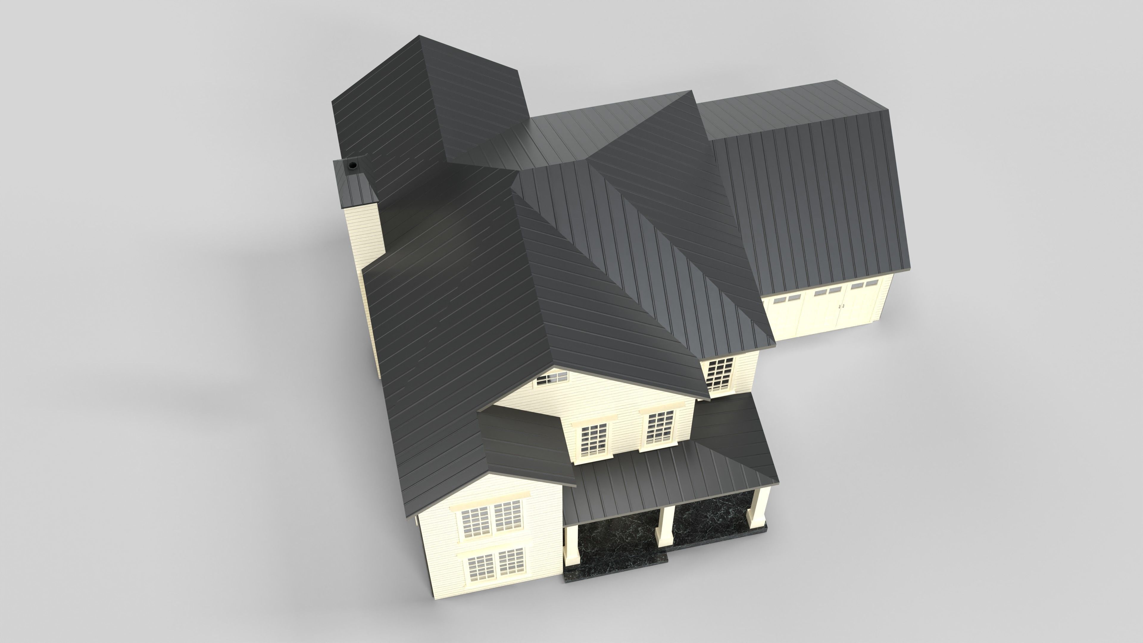 Cottage House Design 16T5 Low-poly 3D model_4