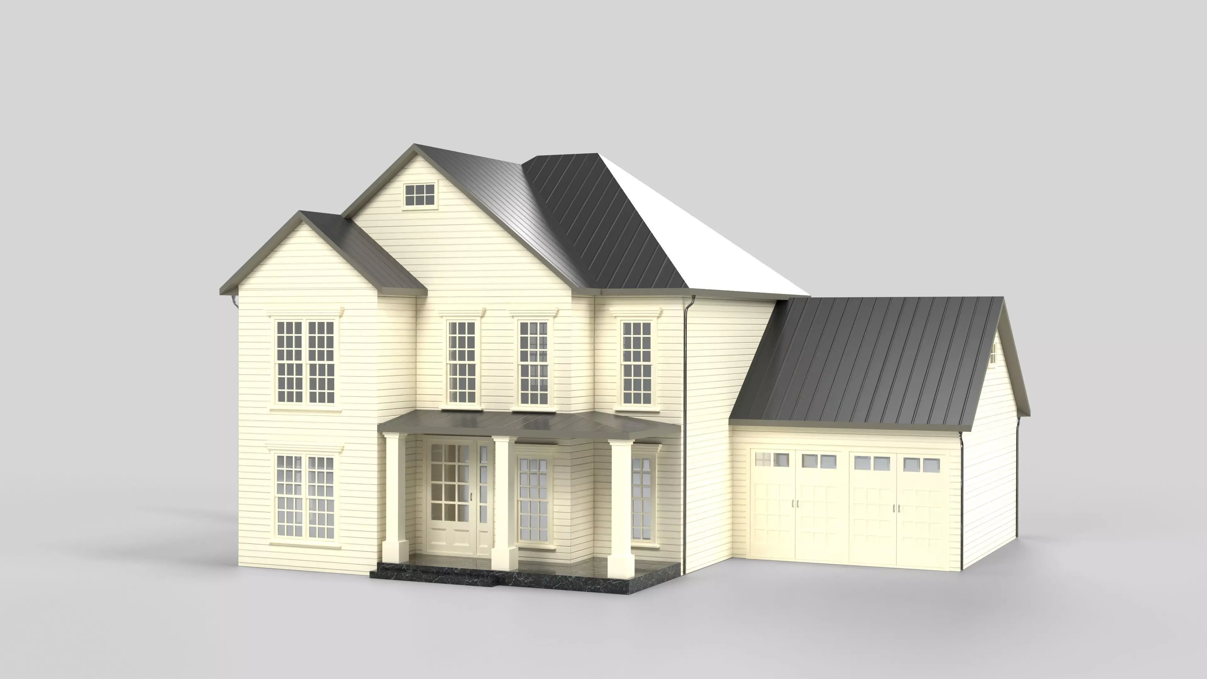 Cottage House Design 16T5 Low-poly 3D model_0