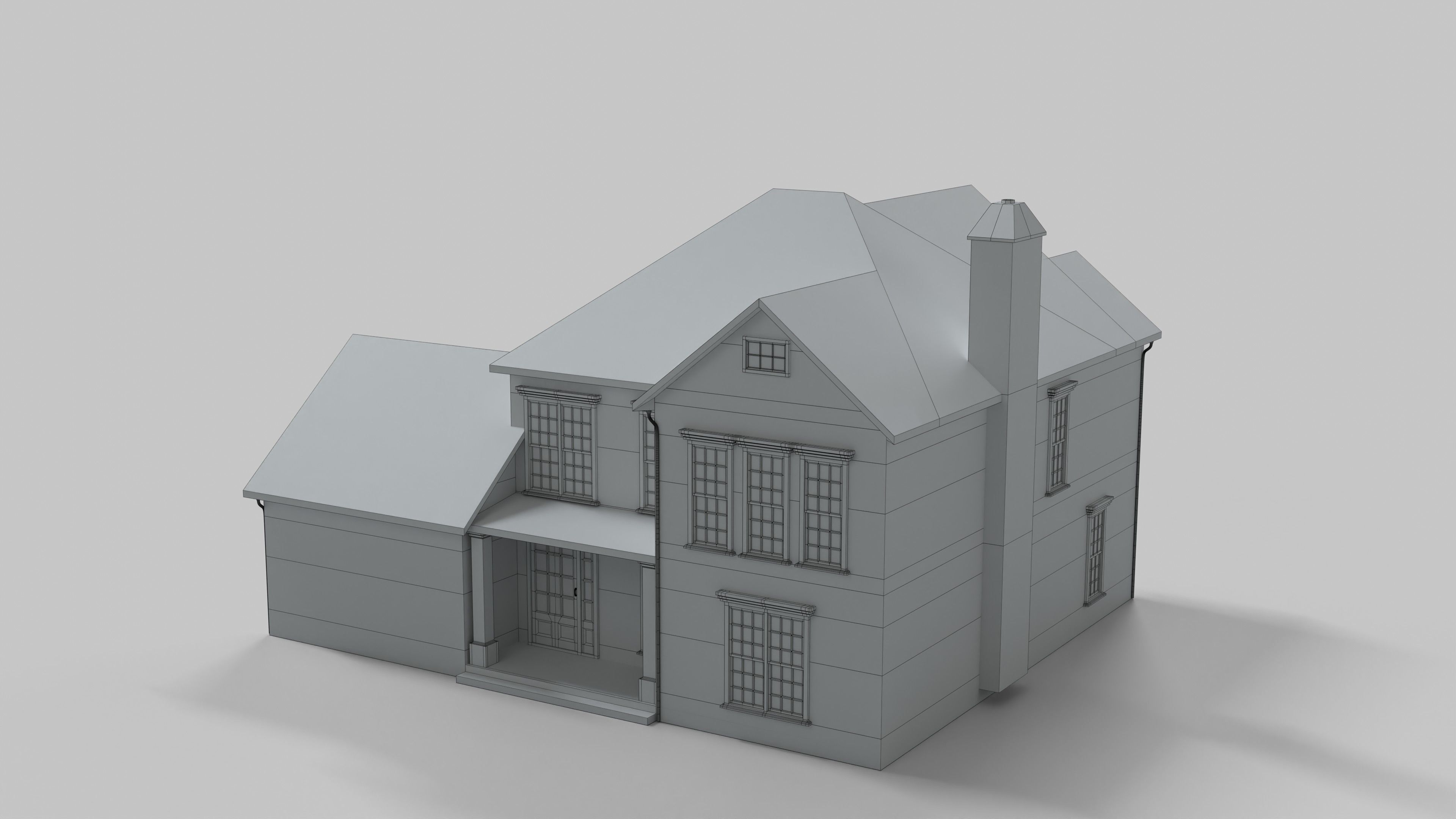 Cottage House Design 16T5 Low-poly 3D model_8