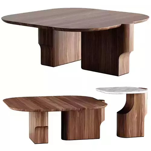 Alla Sera Wood And Marble Coffee Table