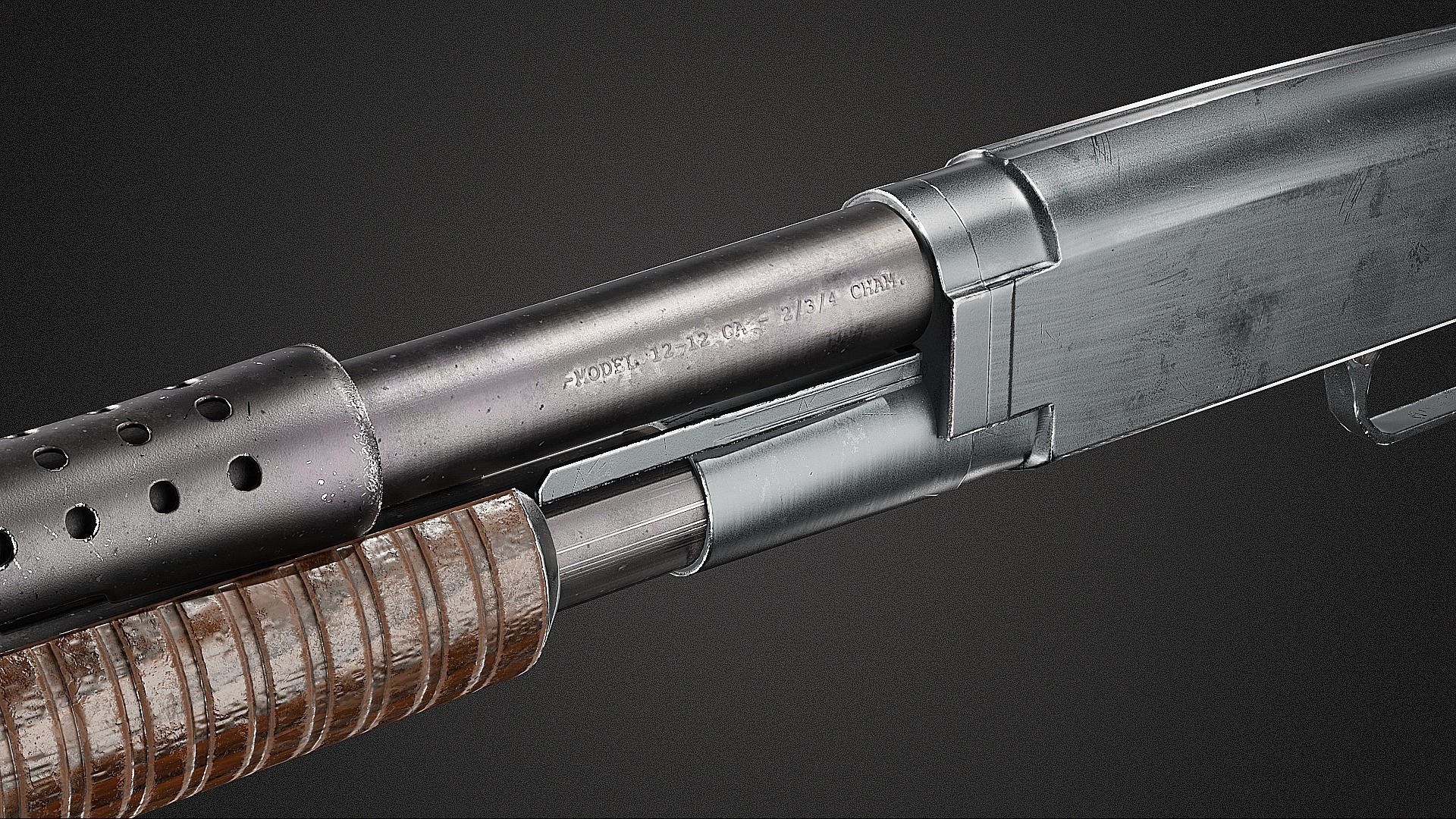 Winchester Model 12 Low-poly 3D model_6