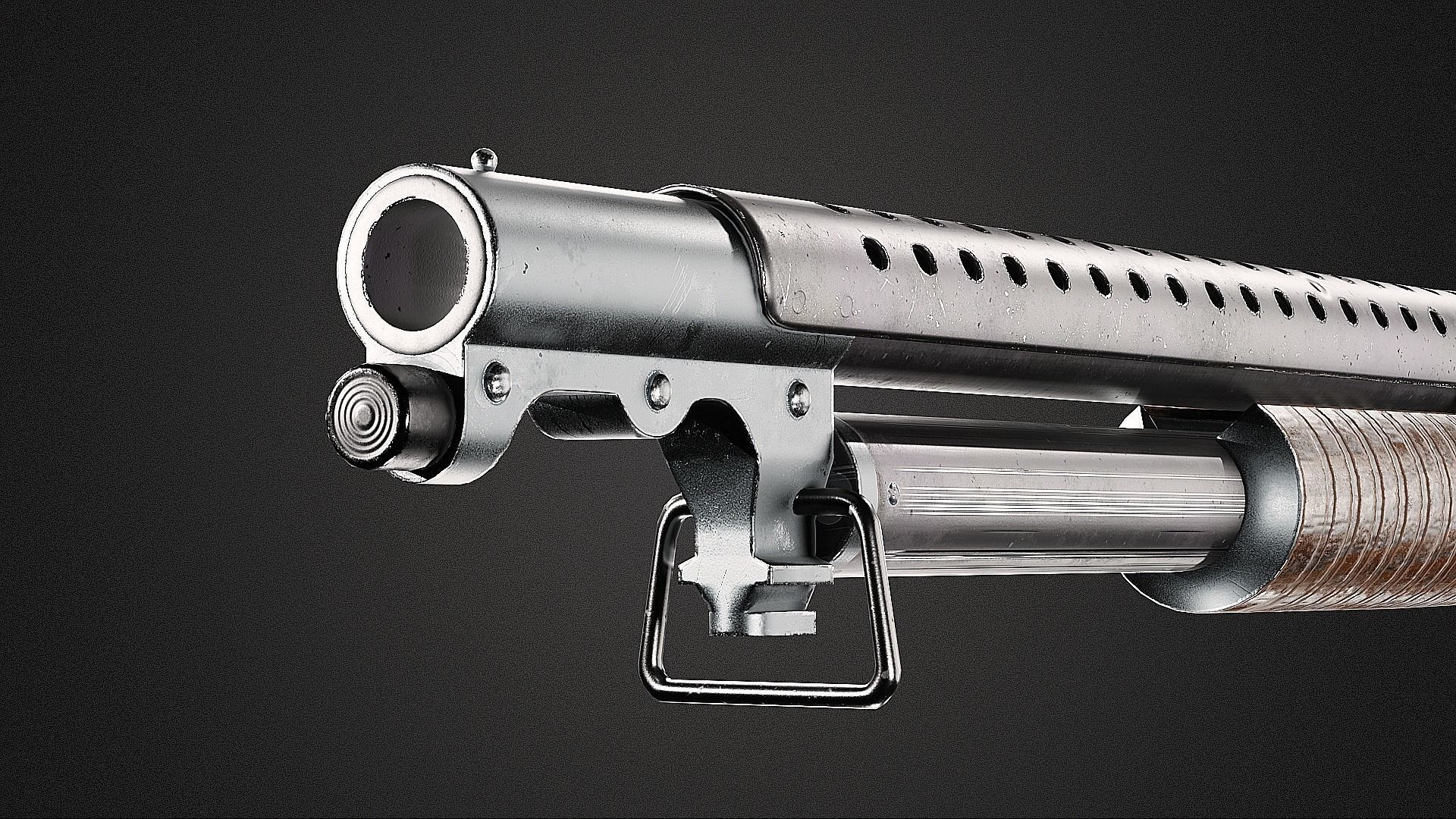 Winchester Model 12 Low-poly 3D model_7