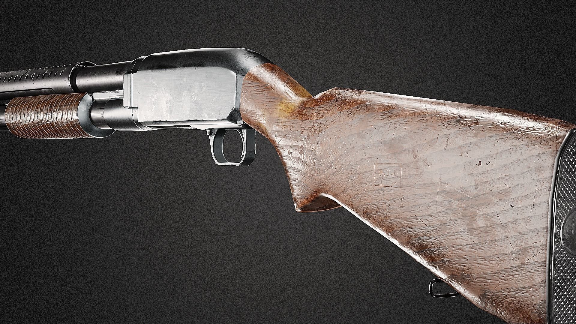 Winchester Model 12 Low-poly 3D model_5