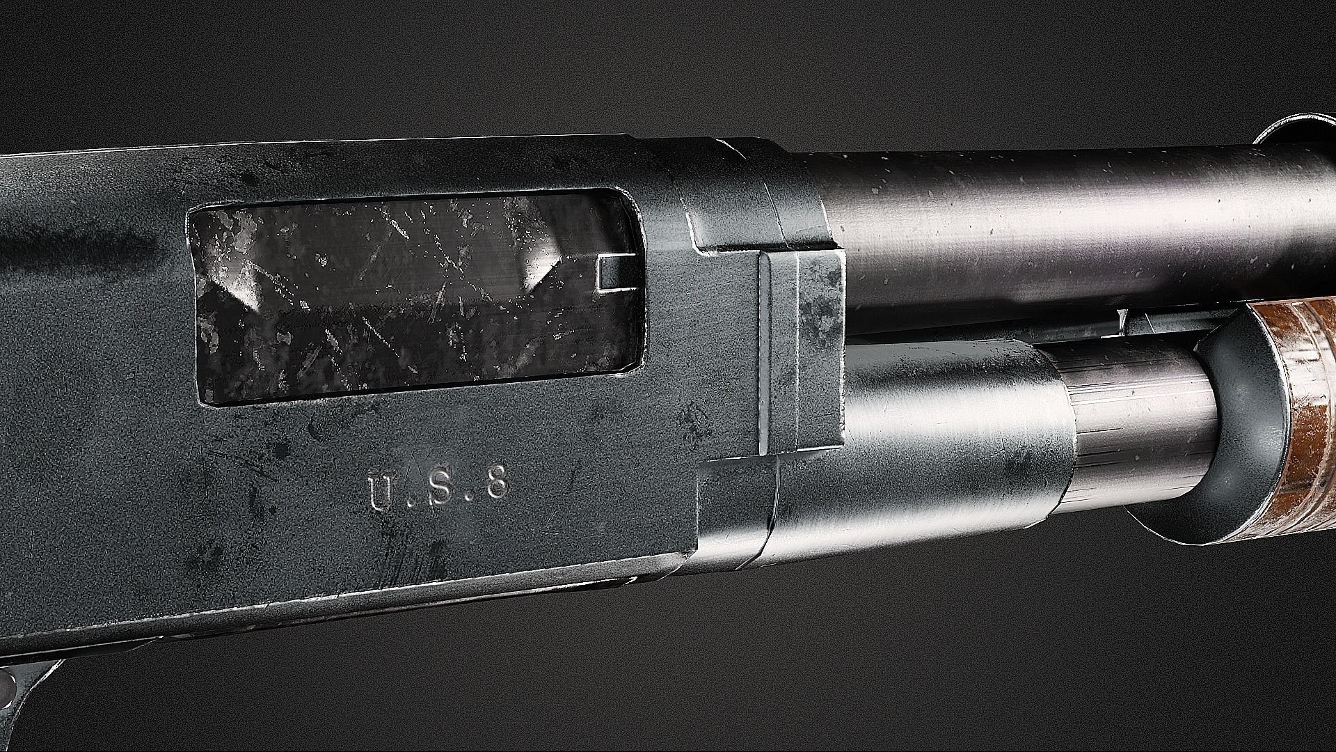 Winchester Model 12 Low-poly 3D model_2