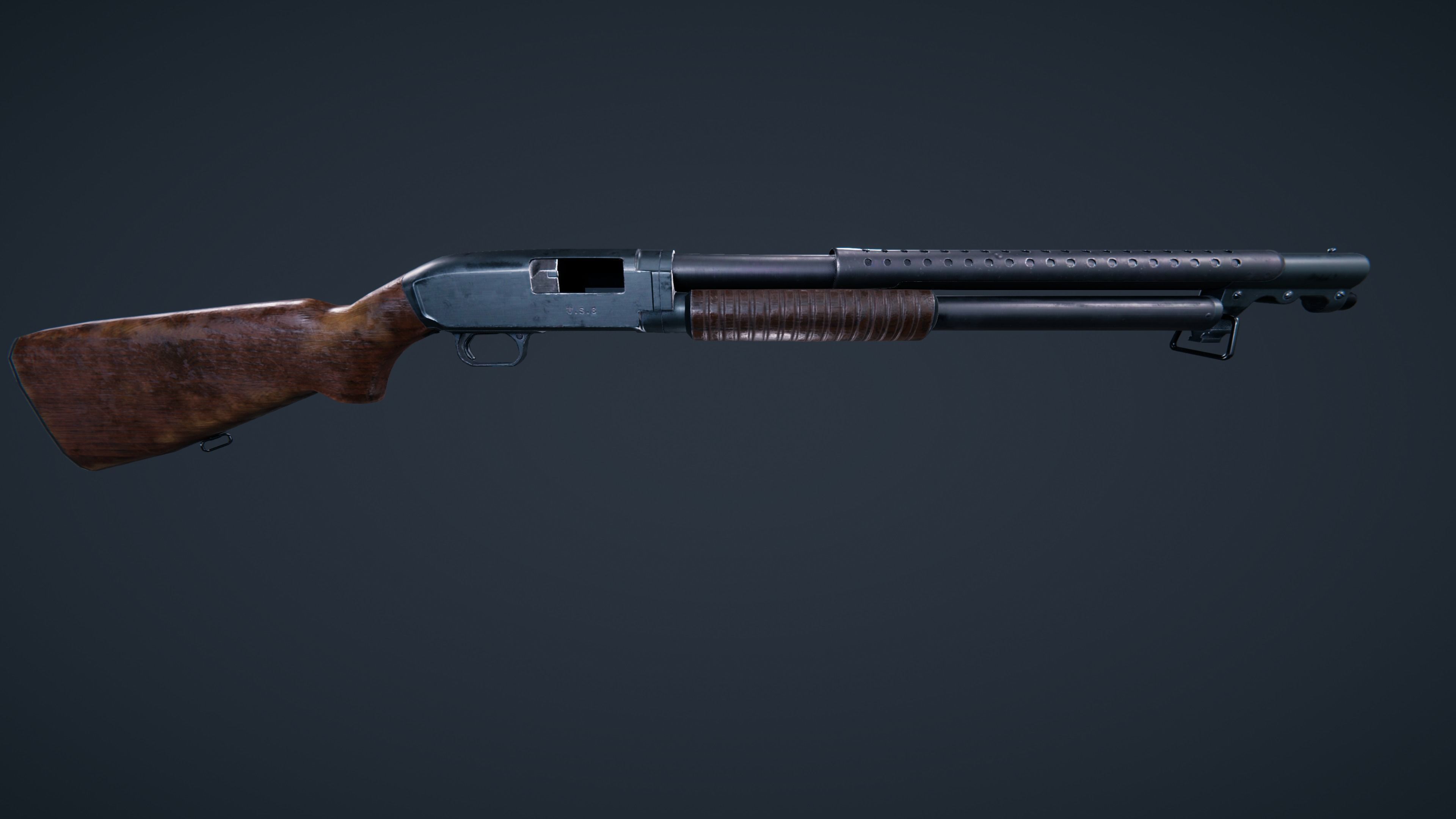 Winchester Model 12 Low-poly 3D model_15