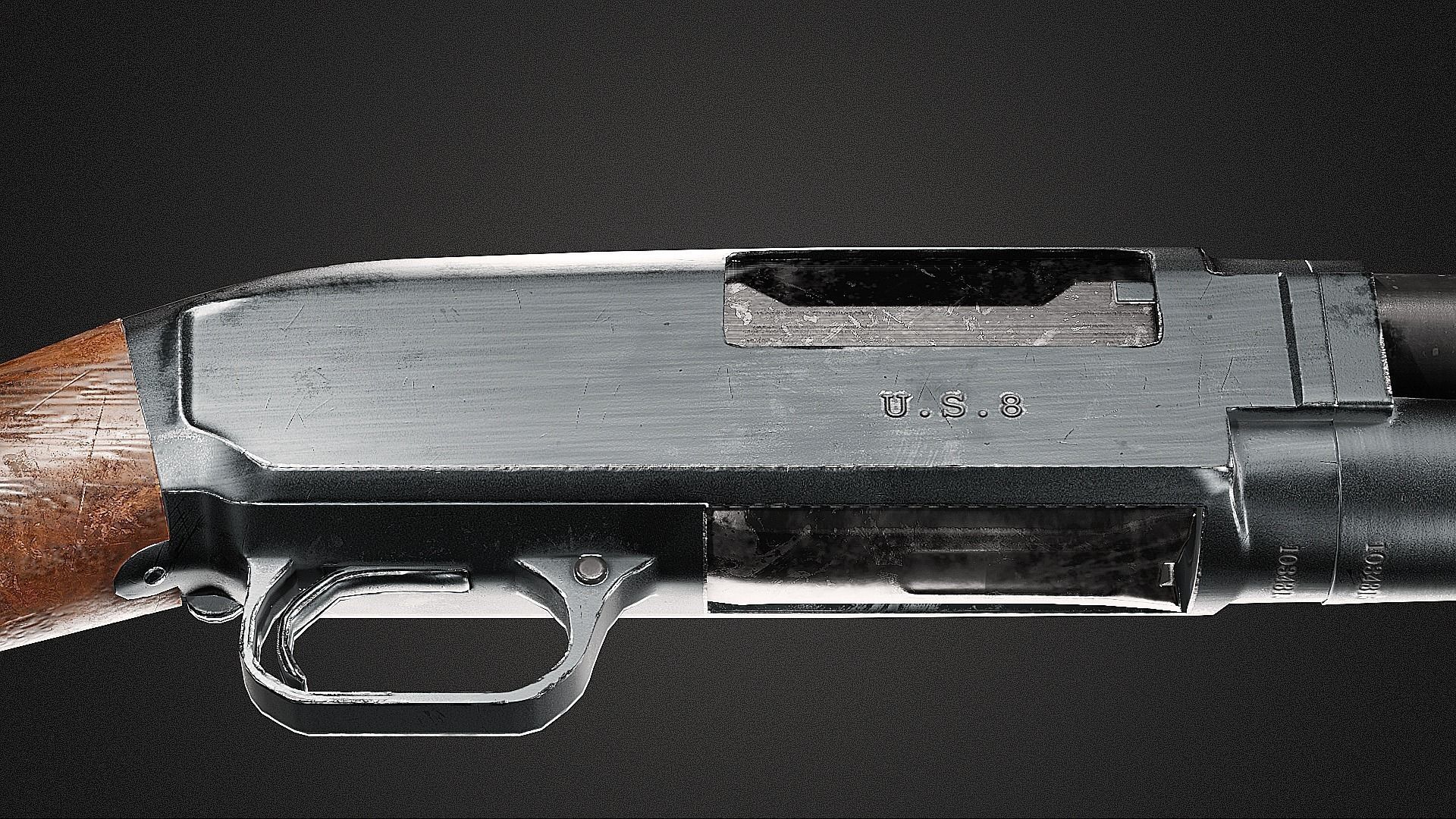 Winchester Model 12 Low-poly 3D model_3