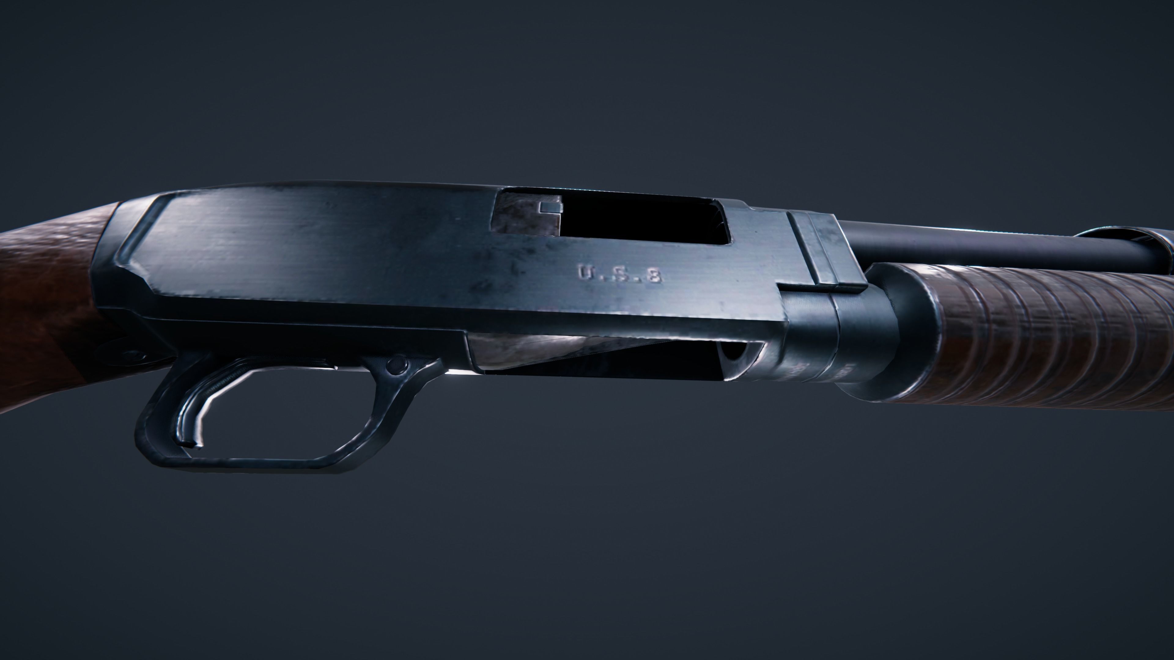 Winchester Model 12 Low-poly 3D model_11
