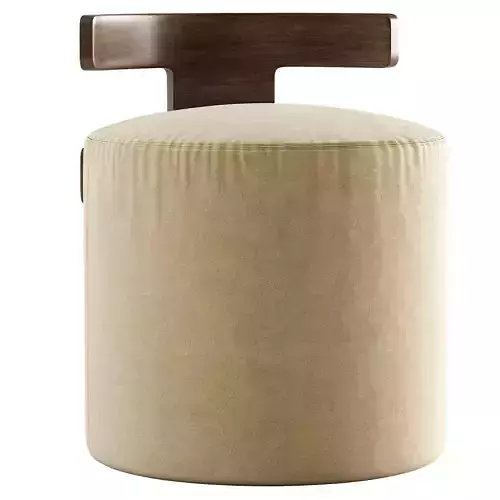 Levante Round Leather Garden Pouf