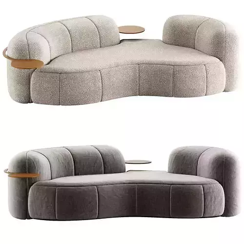 TATEYAMA By Secolo Curved Fabric Sofa