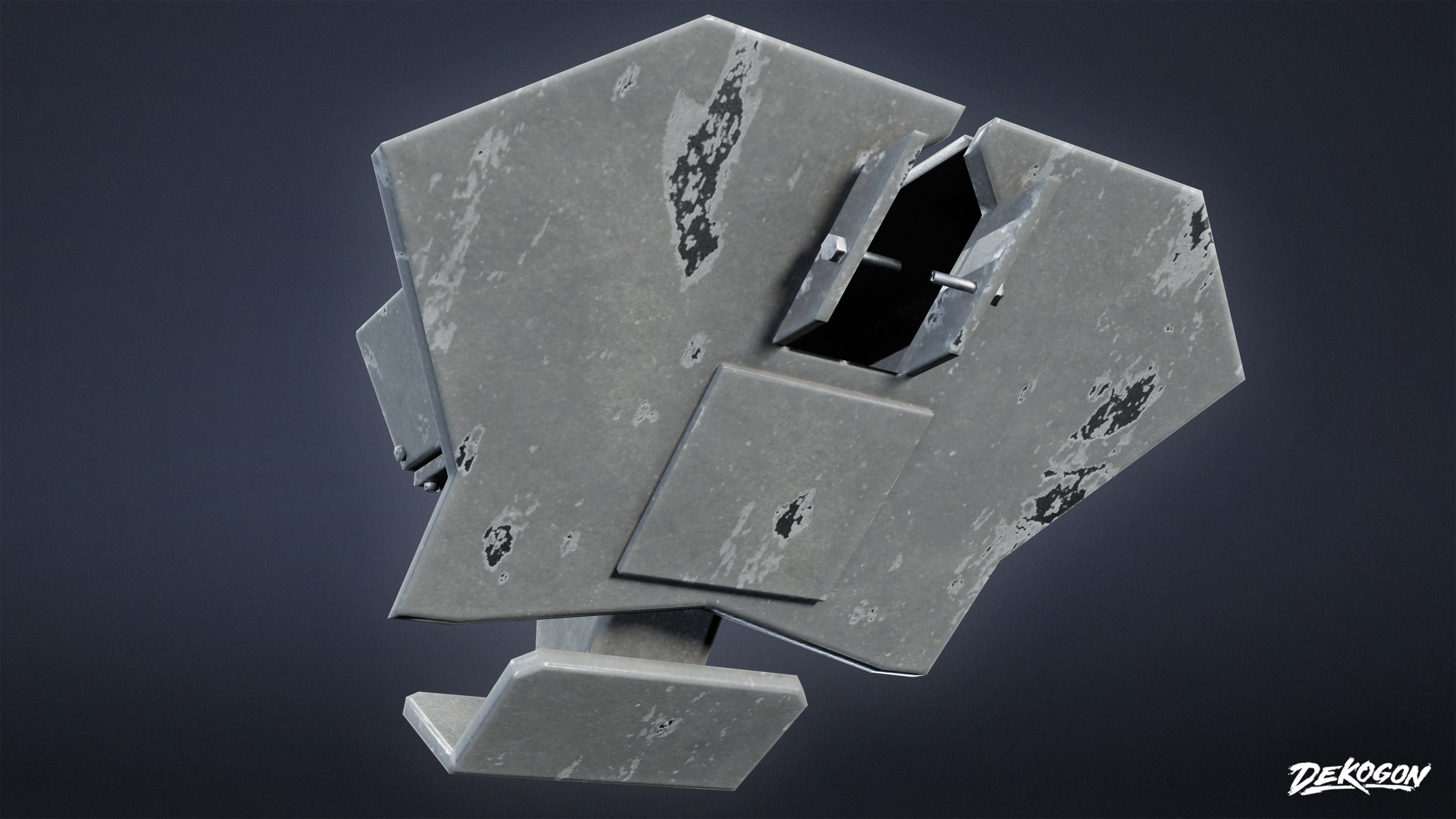 FIRING RANGE - Roof Target Rail Tracks 01 - LOW POLY Low-poly 3D model_6