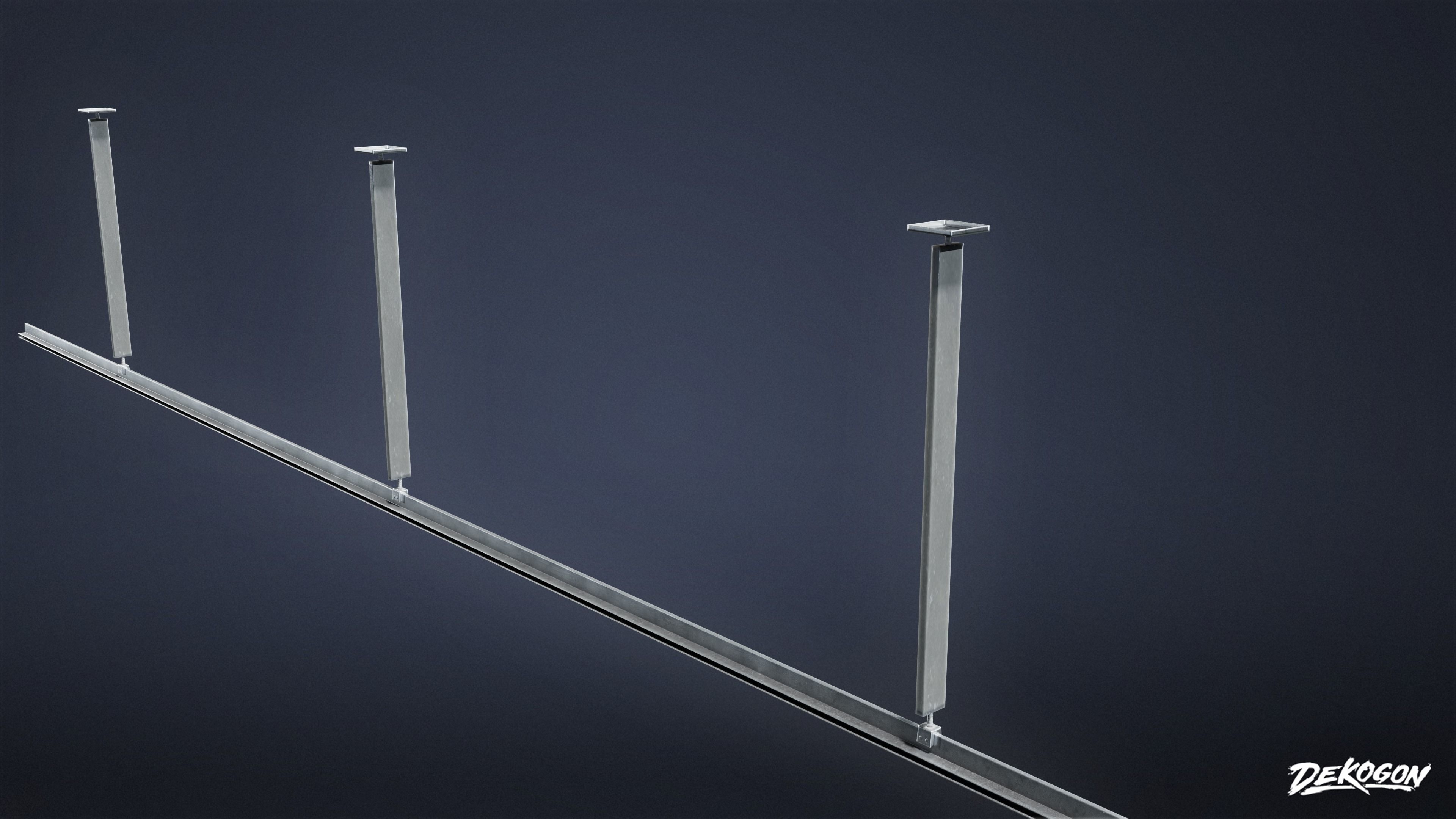 FIRING RANGE - Roof Target Rail Tracks 01 - LOW POLY Low-poly 3D model_4