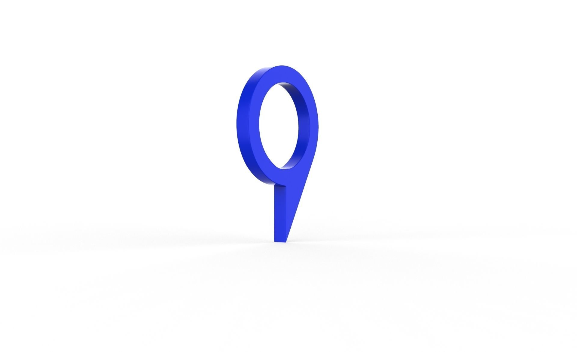 Pin 006 - Map Pointer Basic Blue Low-poly 3D model_2