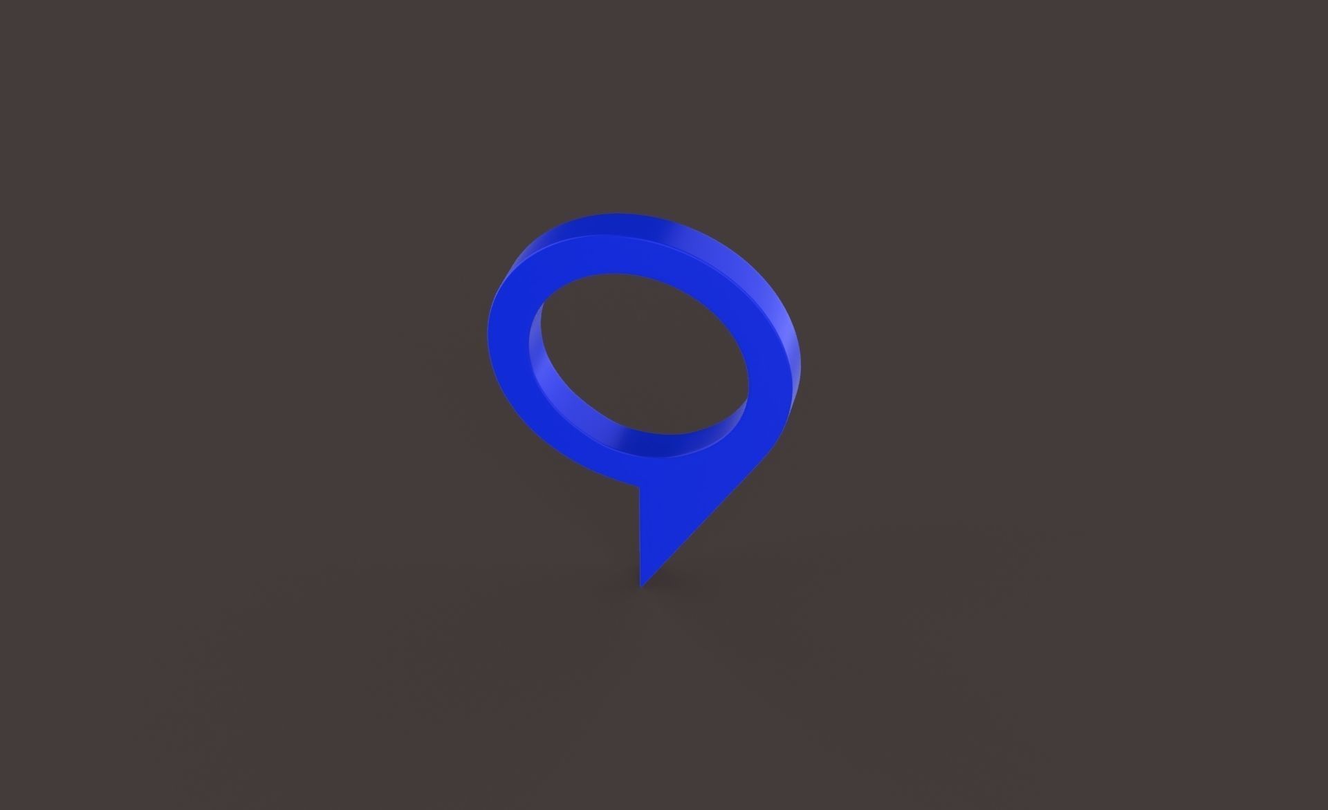 Pin 006 - Map Pointer Basic Blue Low-poly 3D model_7