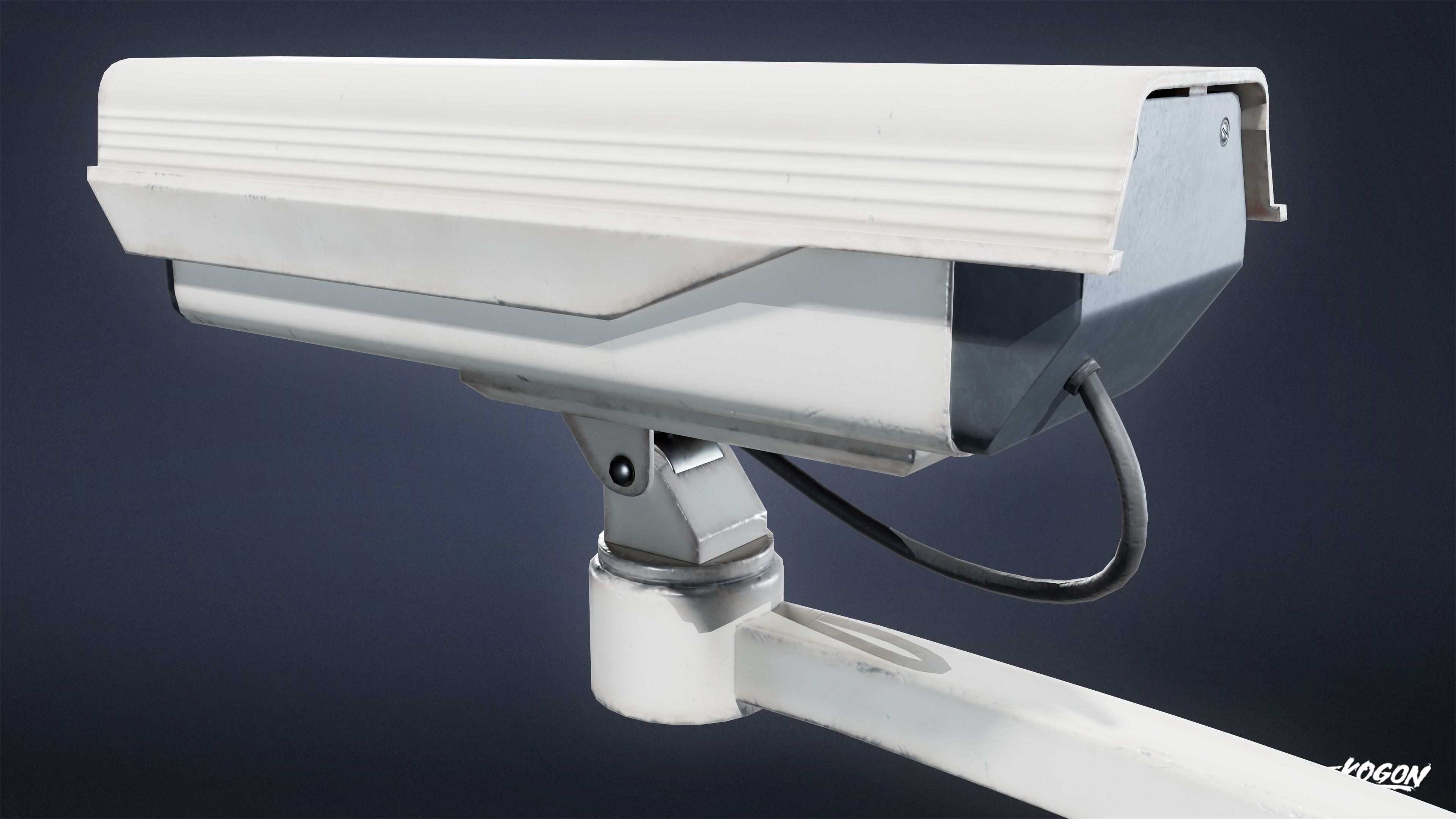 FIRING RANGE - Security Camera 01 - LOW POLY Low-poly 3D model_7