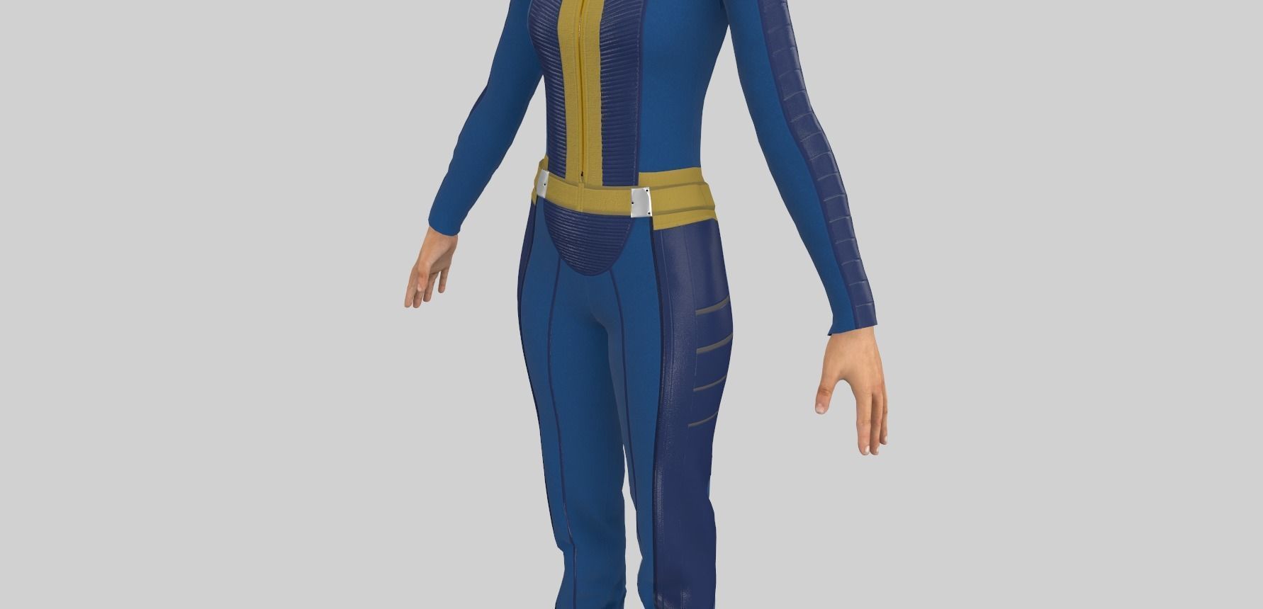Fallout inspired jumpsuit 3D model_10