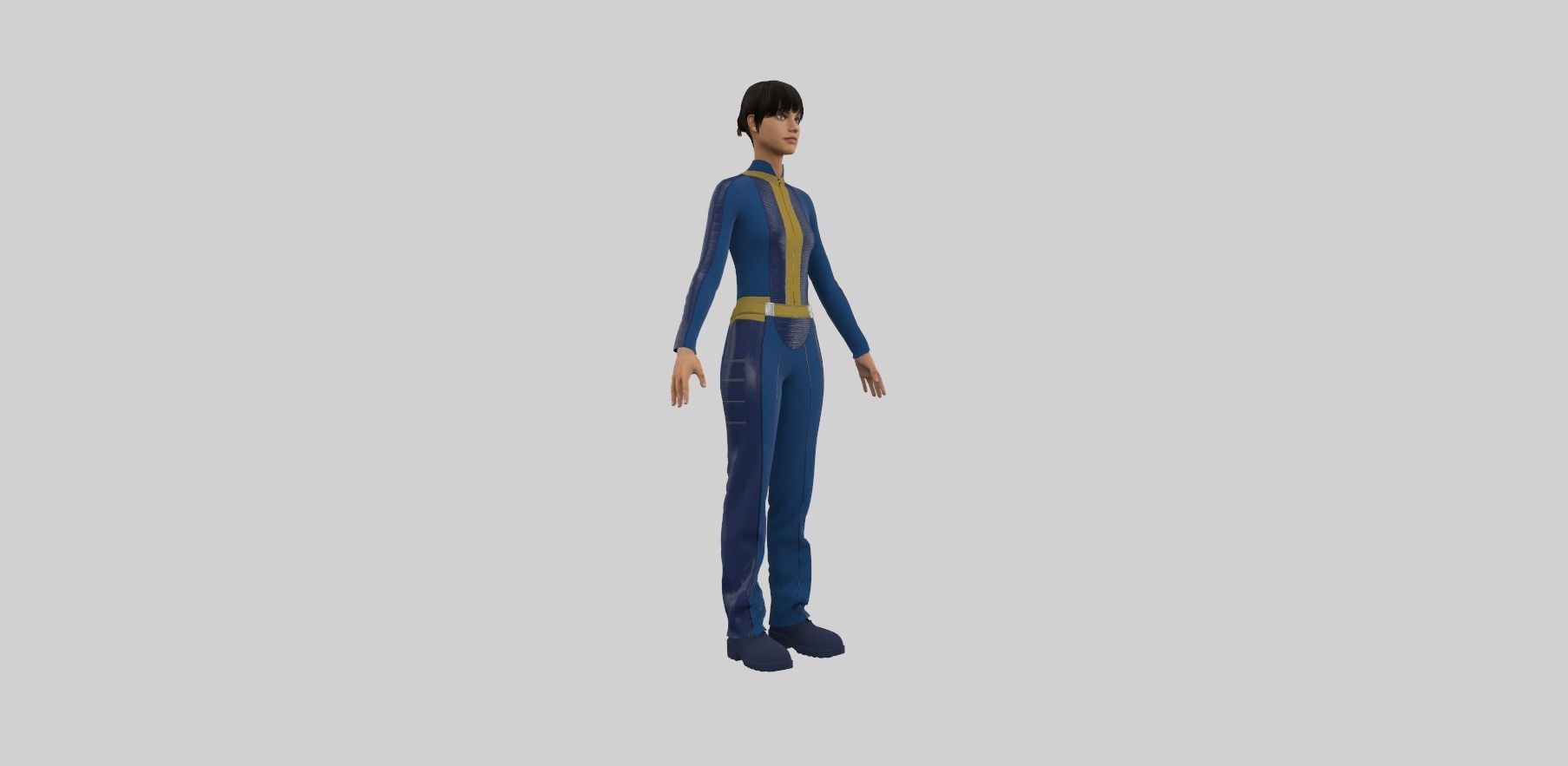 Fallout inspired jumpsuit 3D model_9