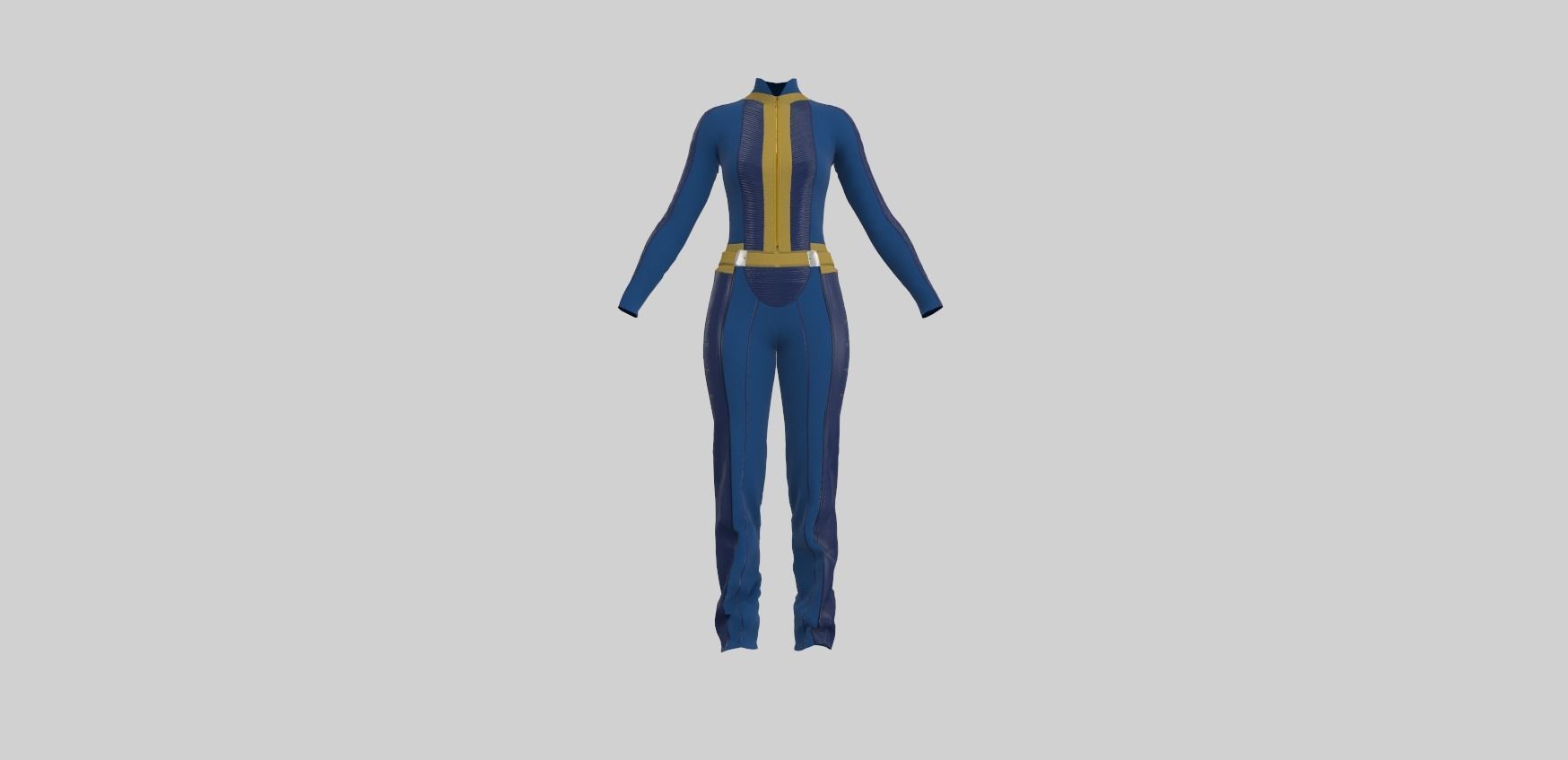 Fallout inspired jumpsuit 3D model_15
