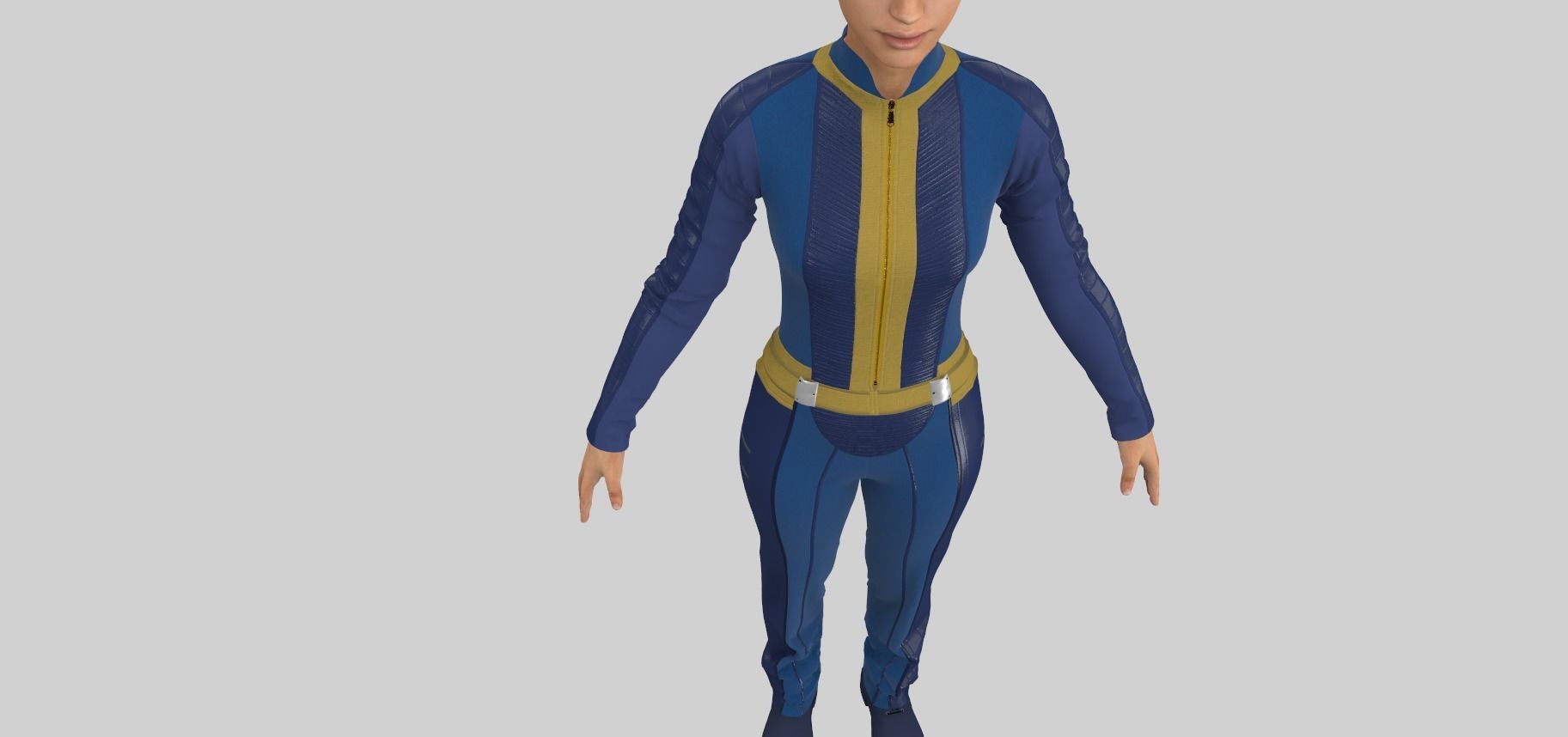 Fallout inspired jumpsuit 3D model_36