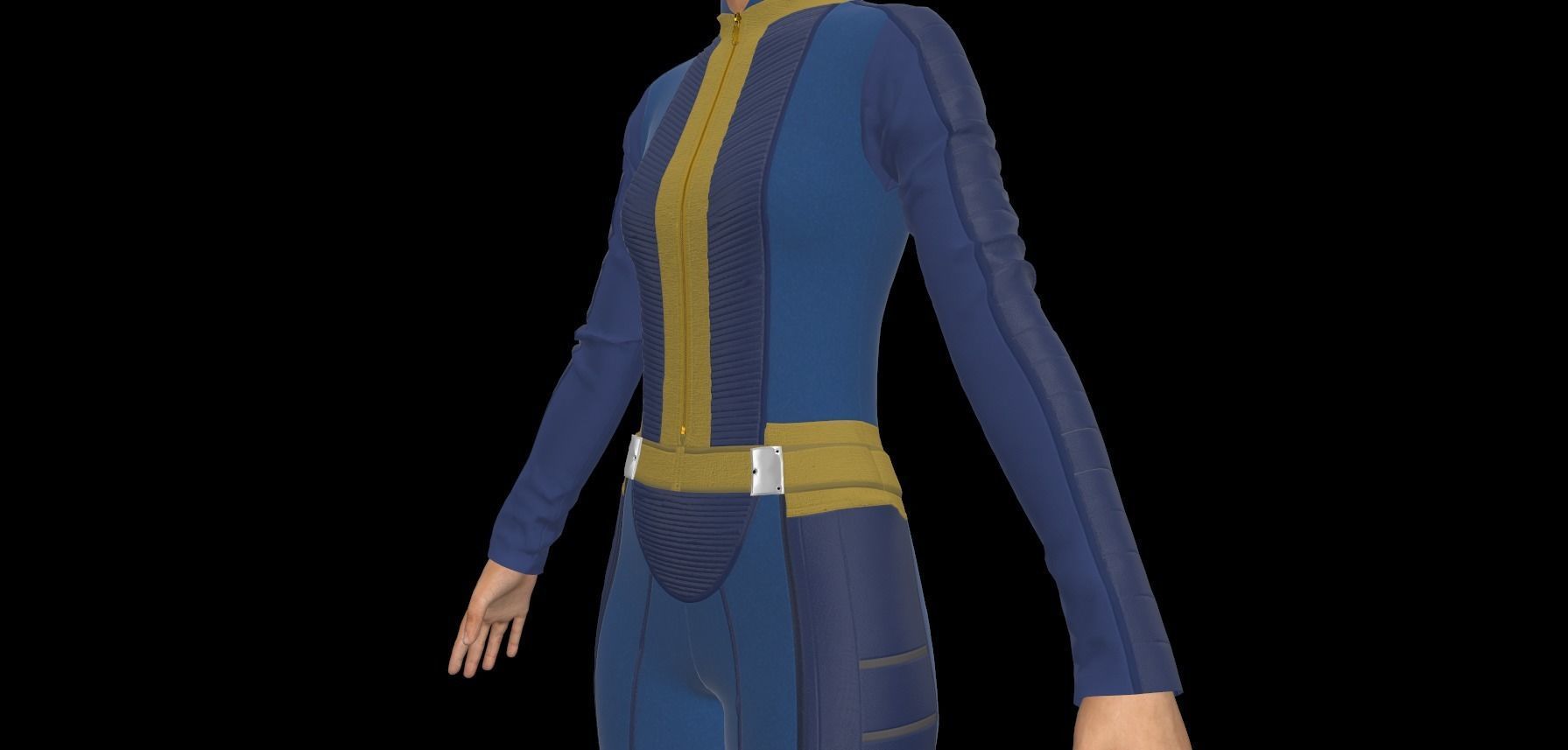 Fallout inspired jumpsuit 3D model_29
