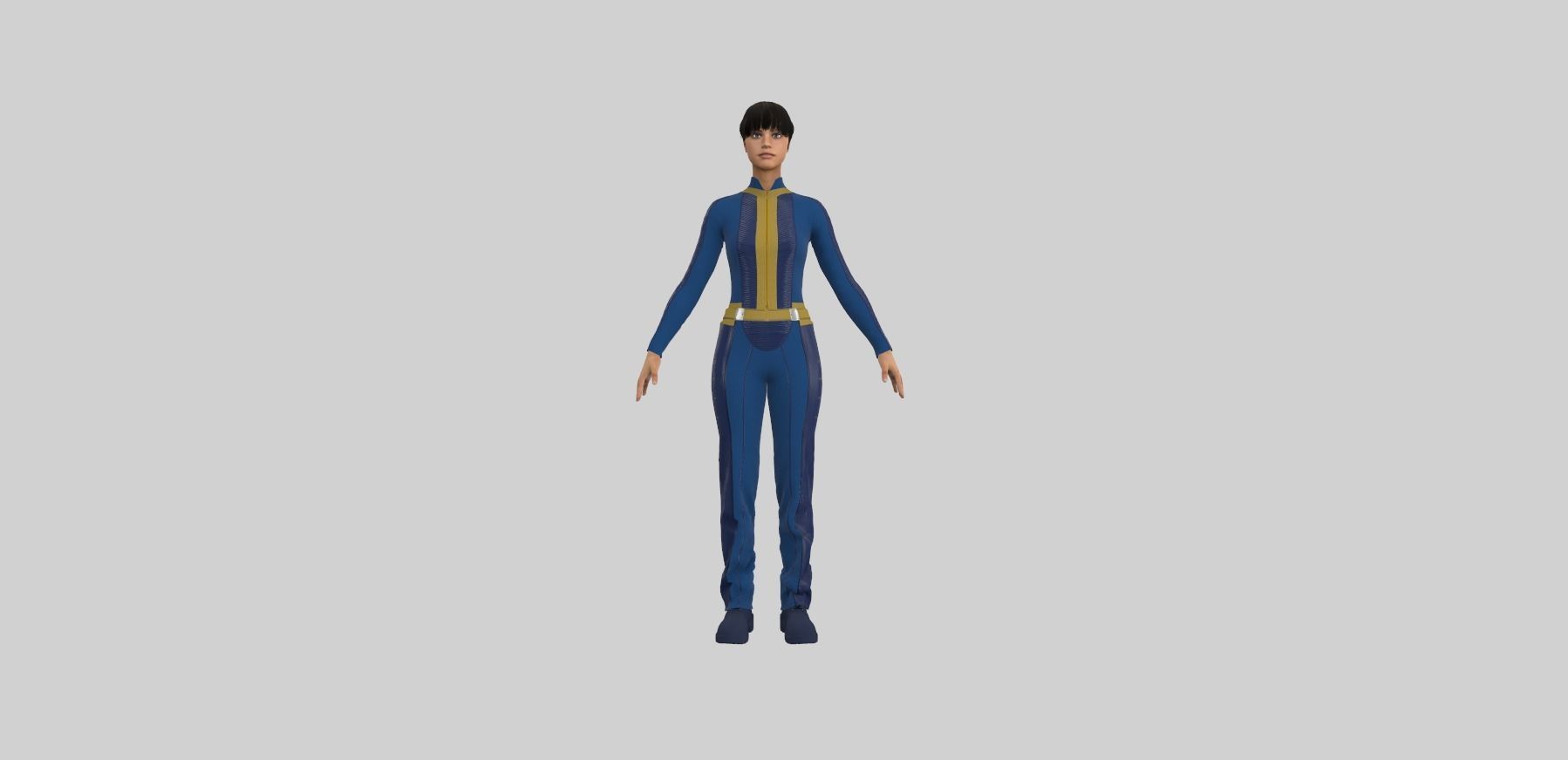 Fallout inspired jumpsuit 3D model_7