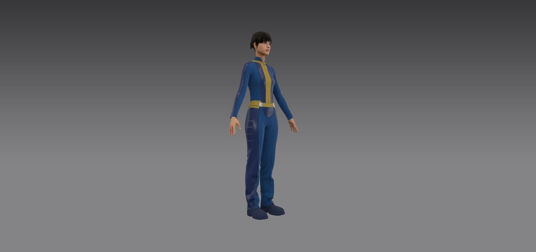 Fallout inspired jumpsuit 3D model_5