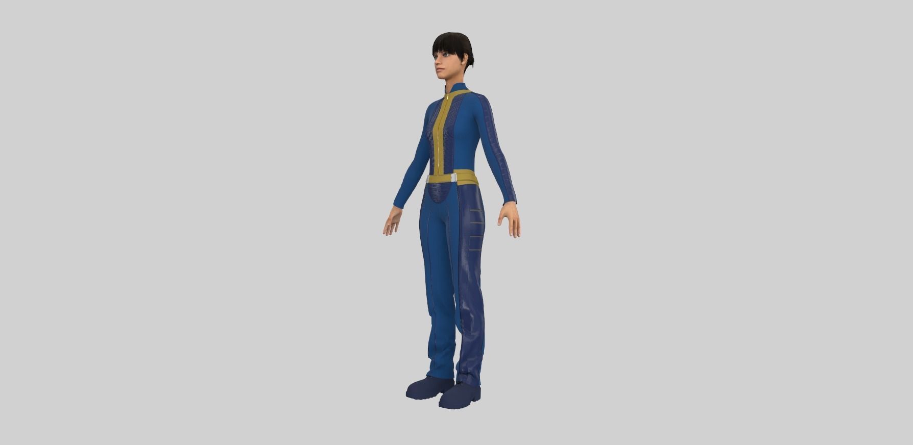 Fallout inspired jumpsuit 3D model_8
