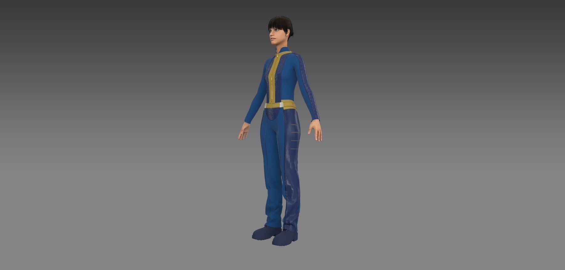 Fallout inspired jumpsuit 3D model_2