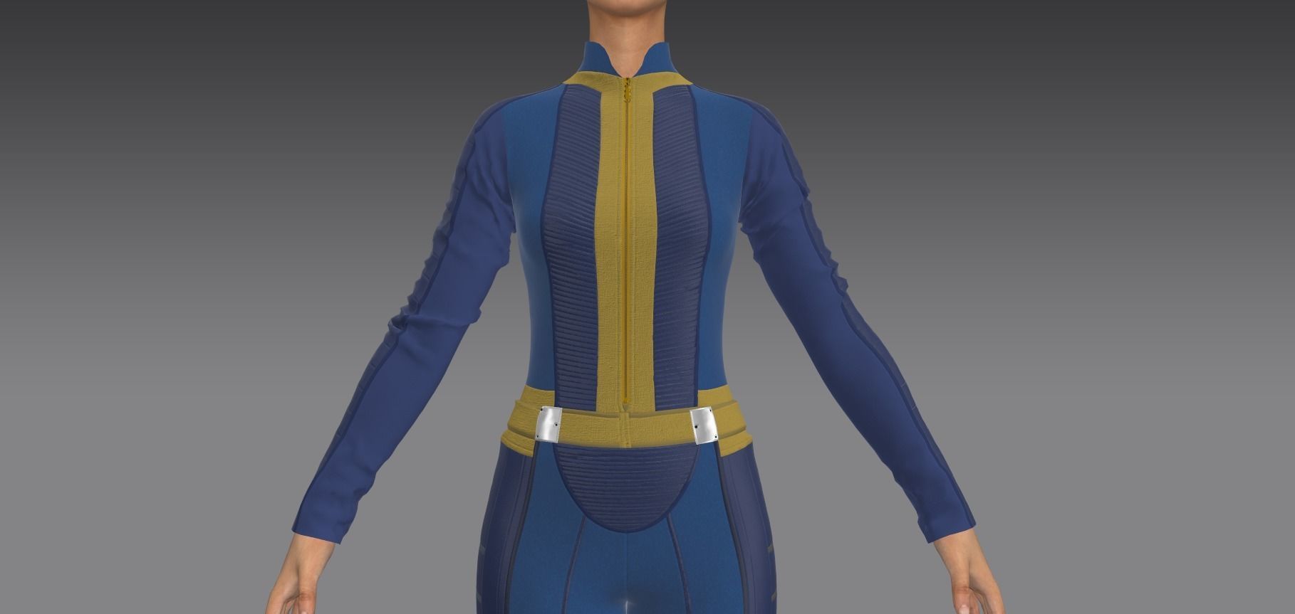 Fallout inspired jumpsuit 3D model_28