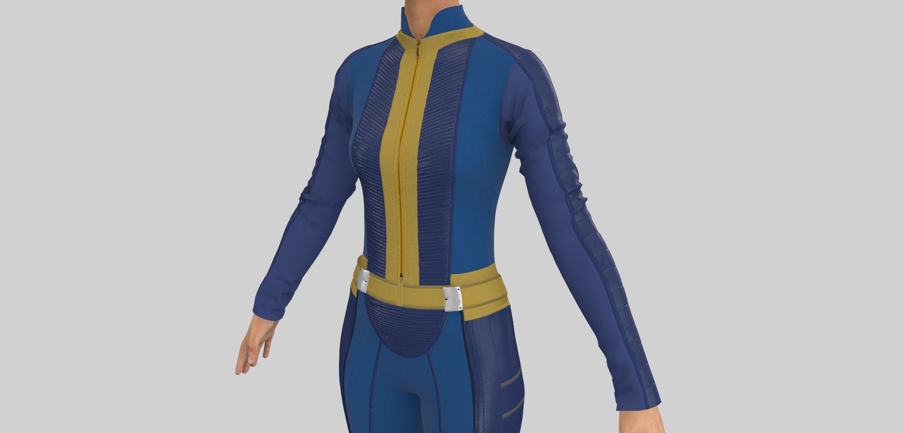 Fallout inspired jumpsuit 3D model_34