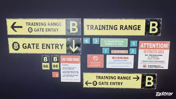 FIRING RANGE - Sign 01 - LOW POLY