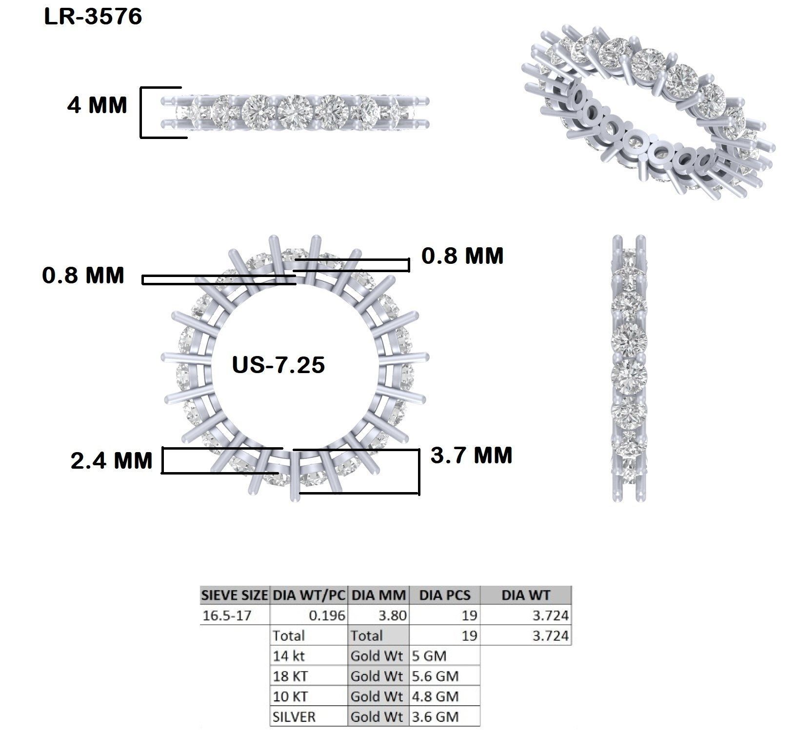 Full eternity ring design 3D print model_4