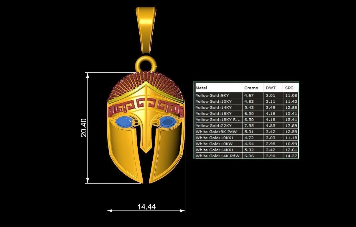 spartan helmet 3D print model_6