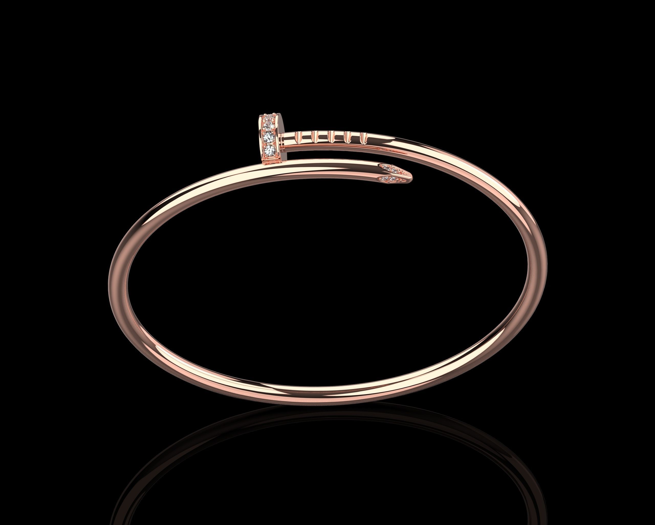 Juste un clou Bracelet 15 Size with Gems Small Verison N176 3D print model_19