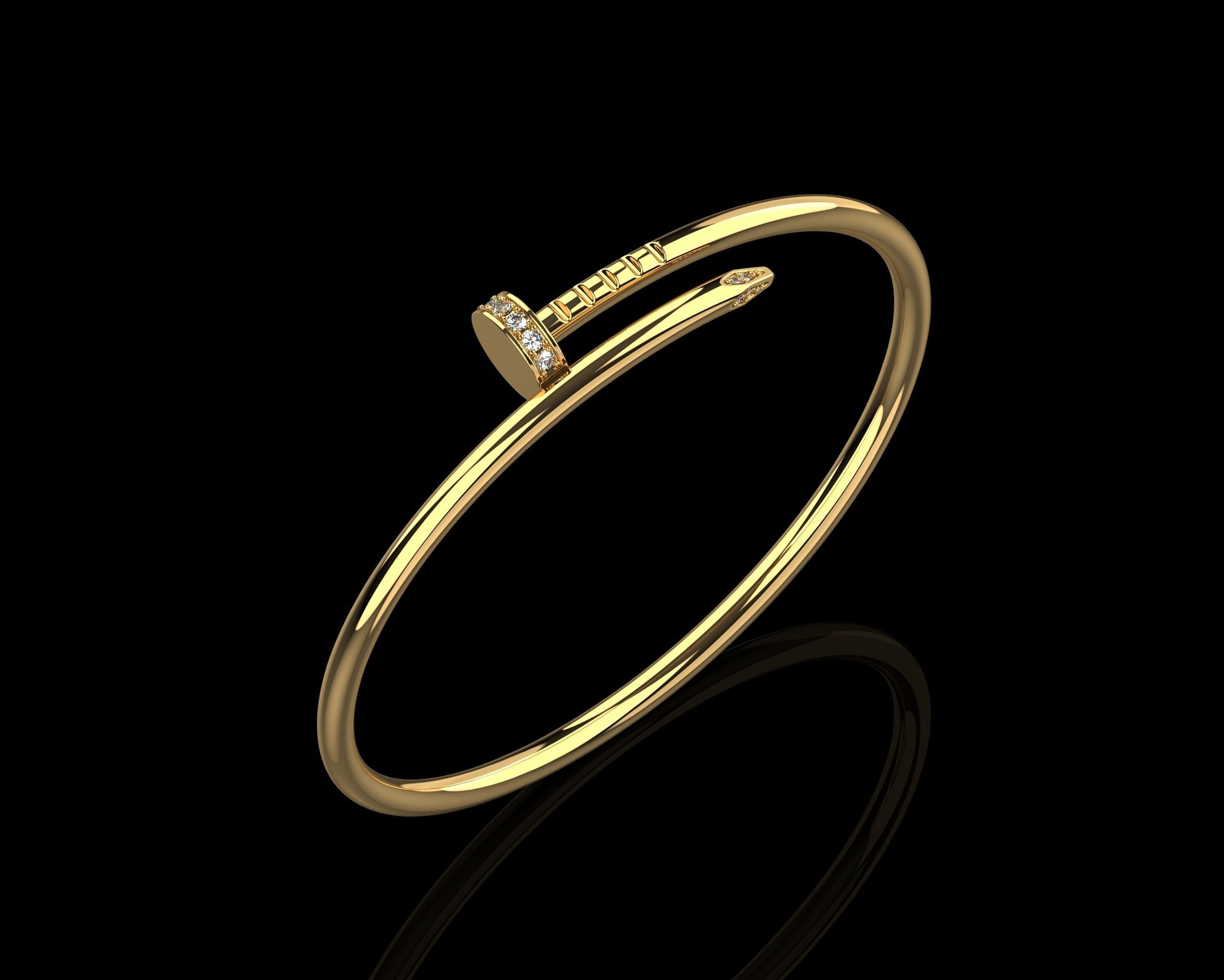 Juste un clou Bracelet 15 Size with Gems Small Verison N176 3D print model_12