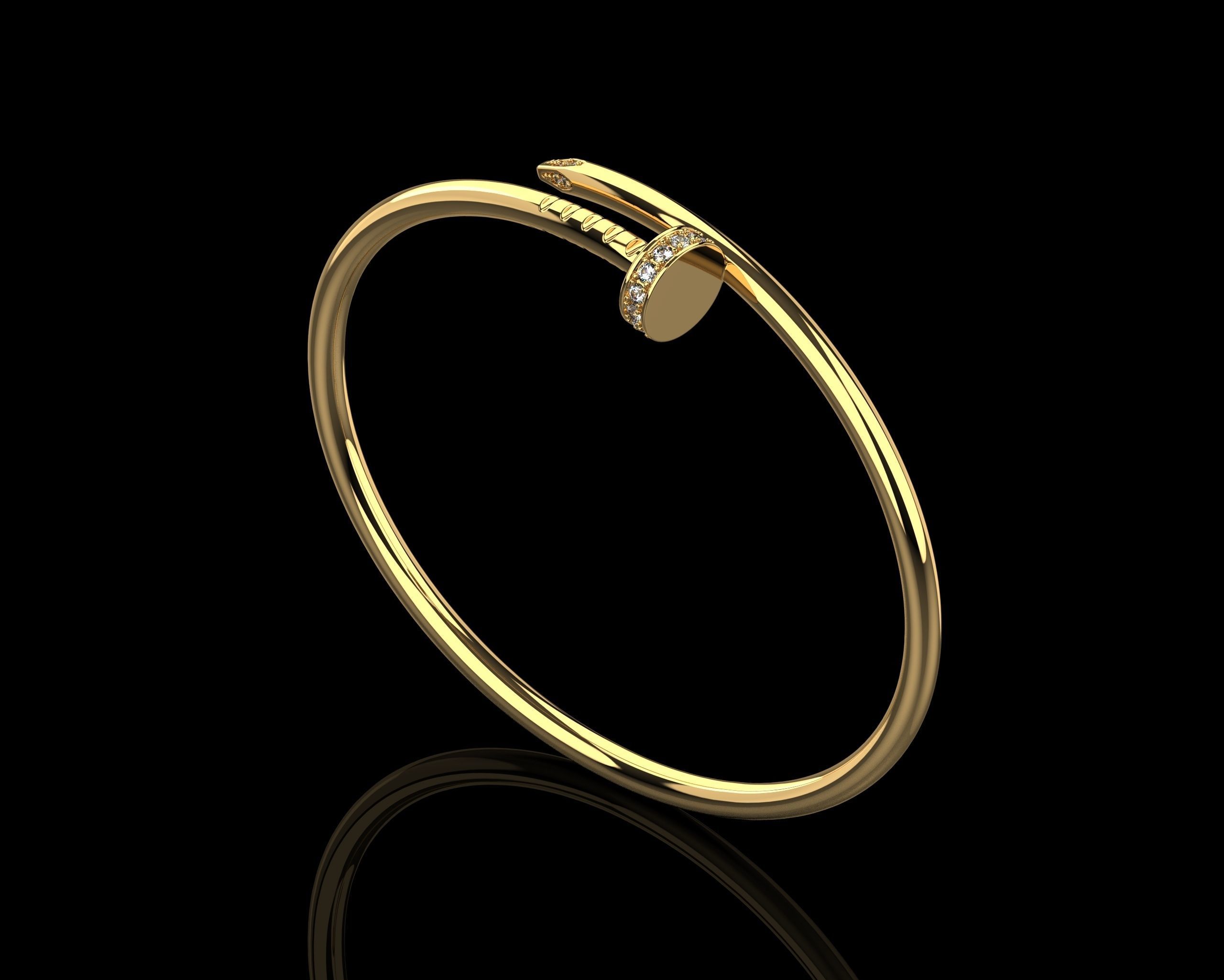 Juste un clou Bracelet 15 Size with Gems Small Verison N176 3D print model_16